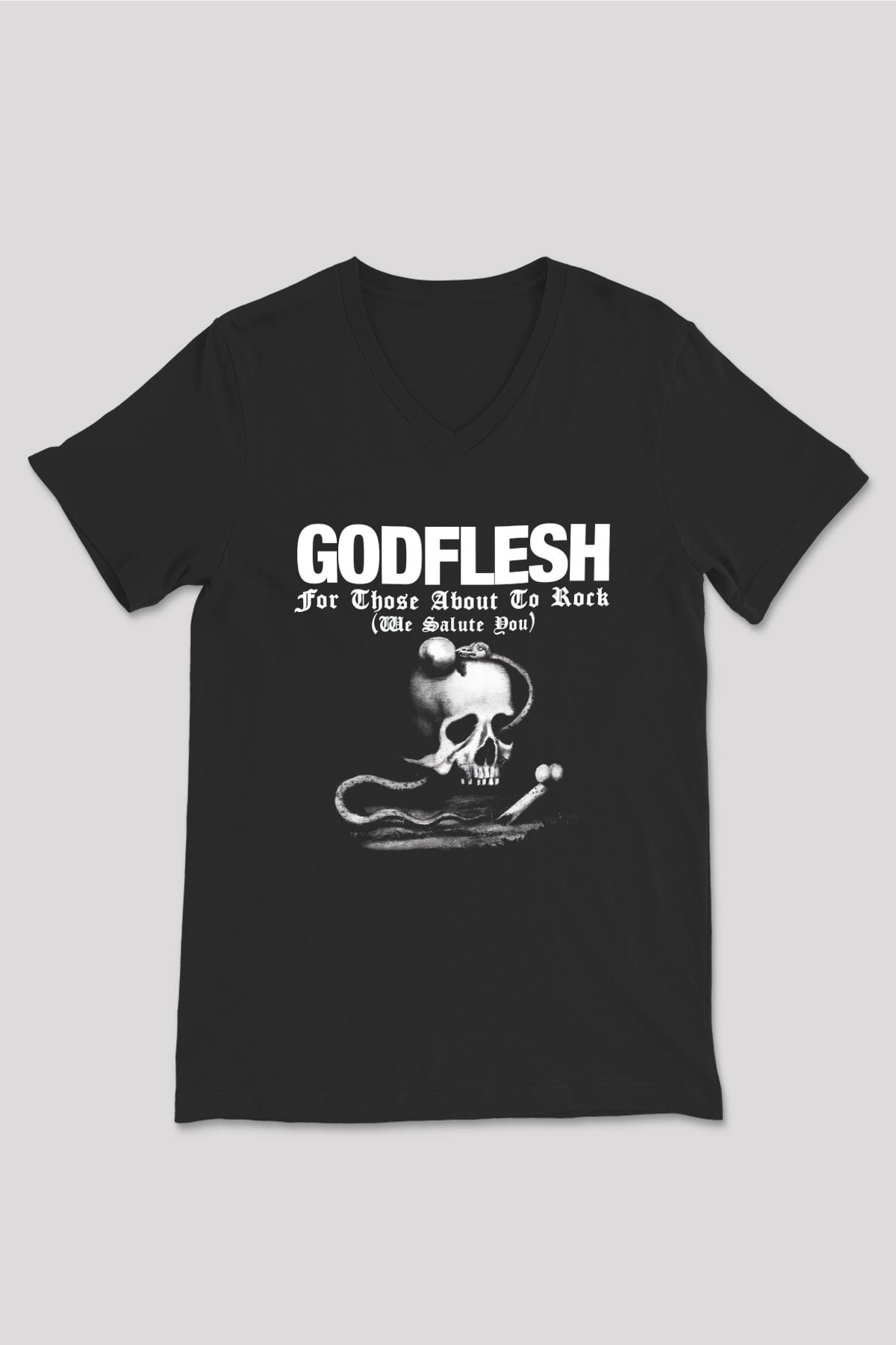 Godflesh Siyah Unisex V Yaka Tişört