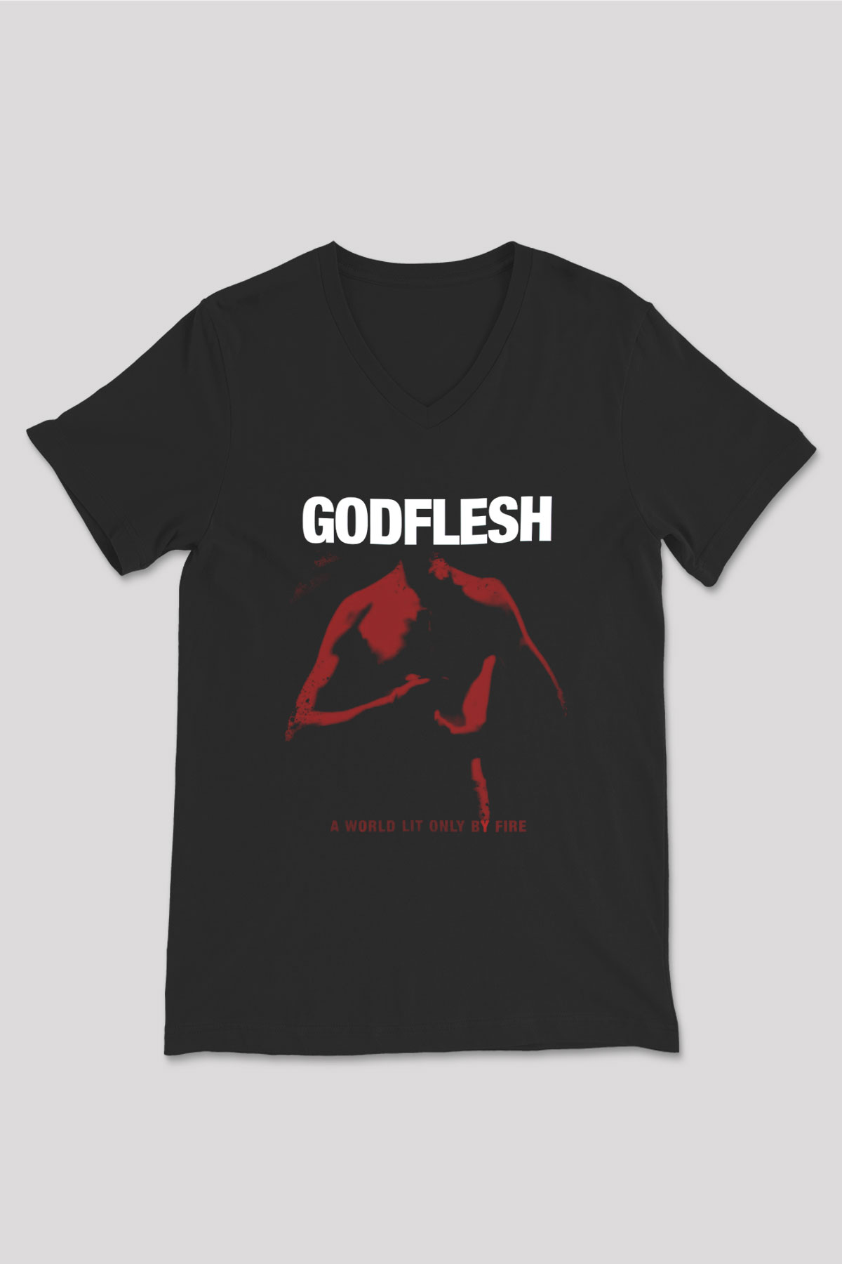 Godflesh Siyah Unisex V Yaka Tişört
