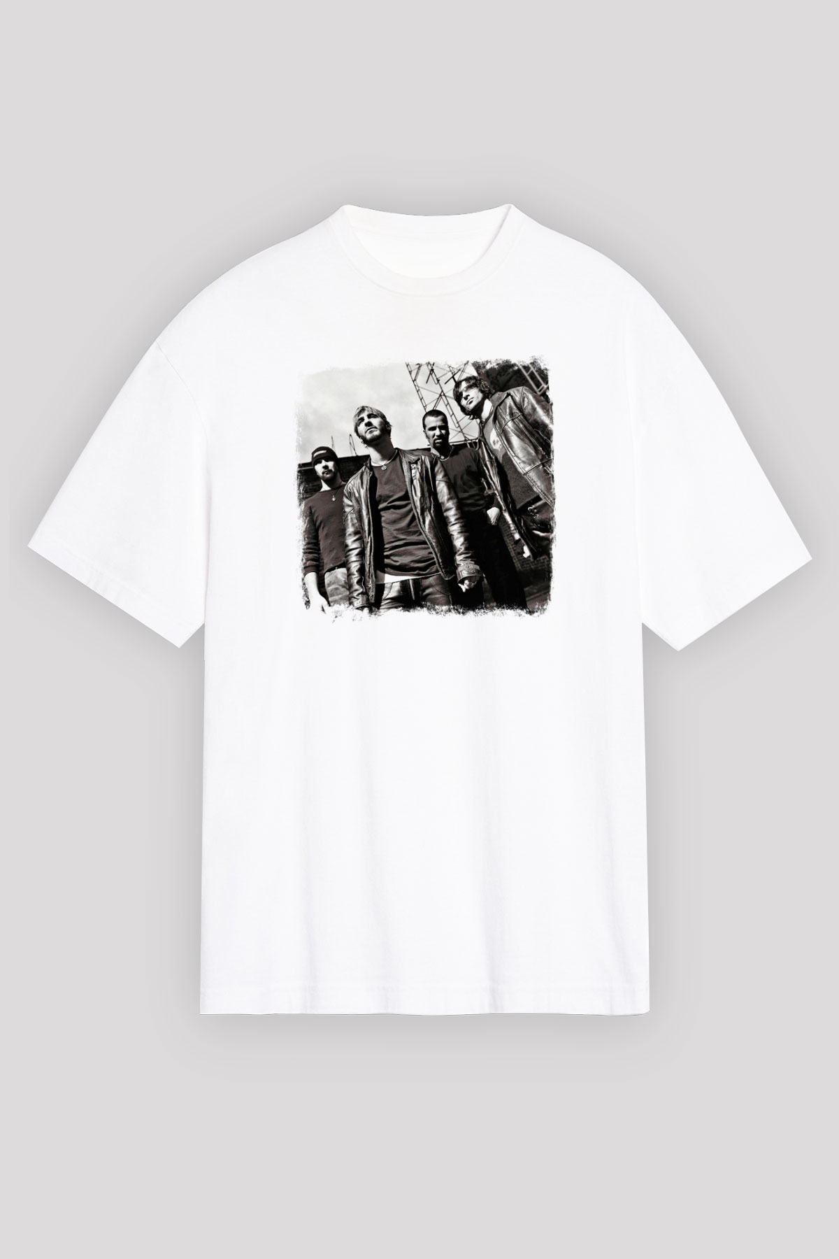 Godsmack Baskılı Unisex Beyaz Oversize Tişört