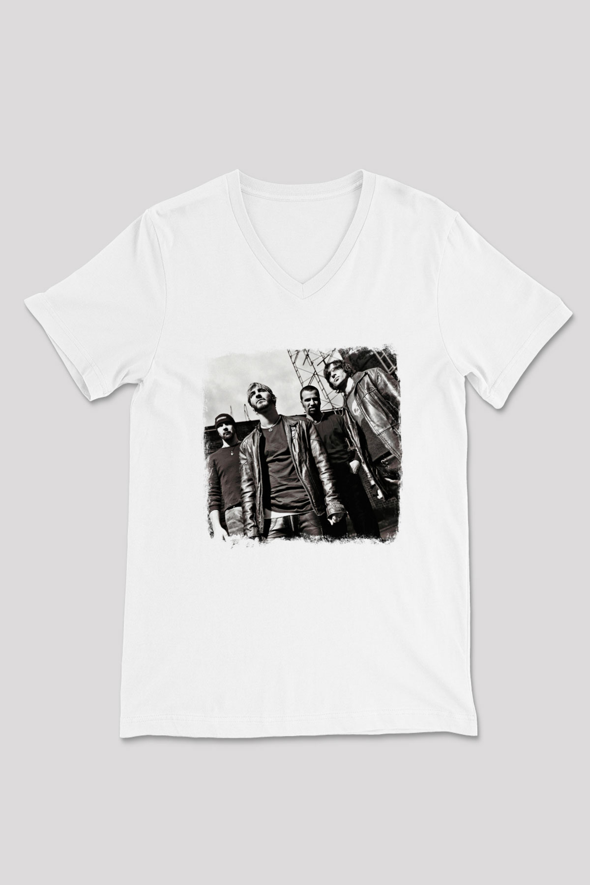 Godsmack Baskılı Unisex Beyaz V Yaka Tişört