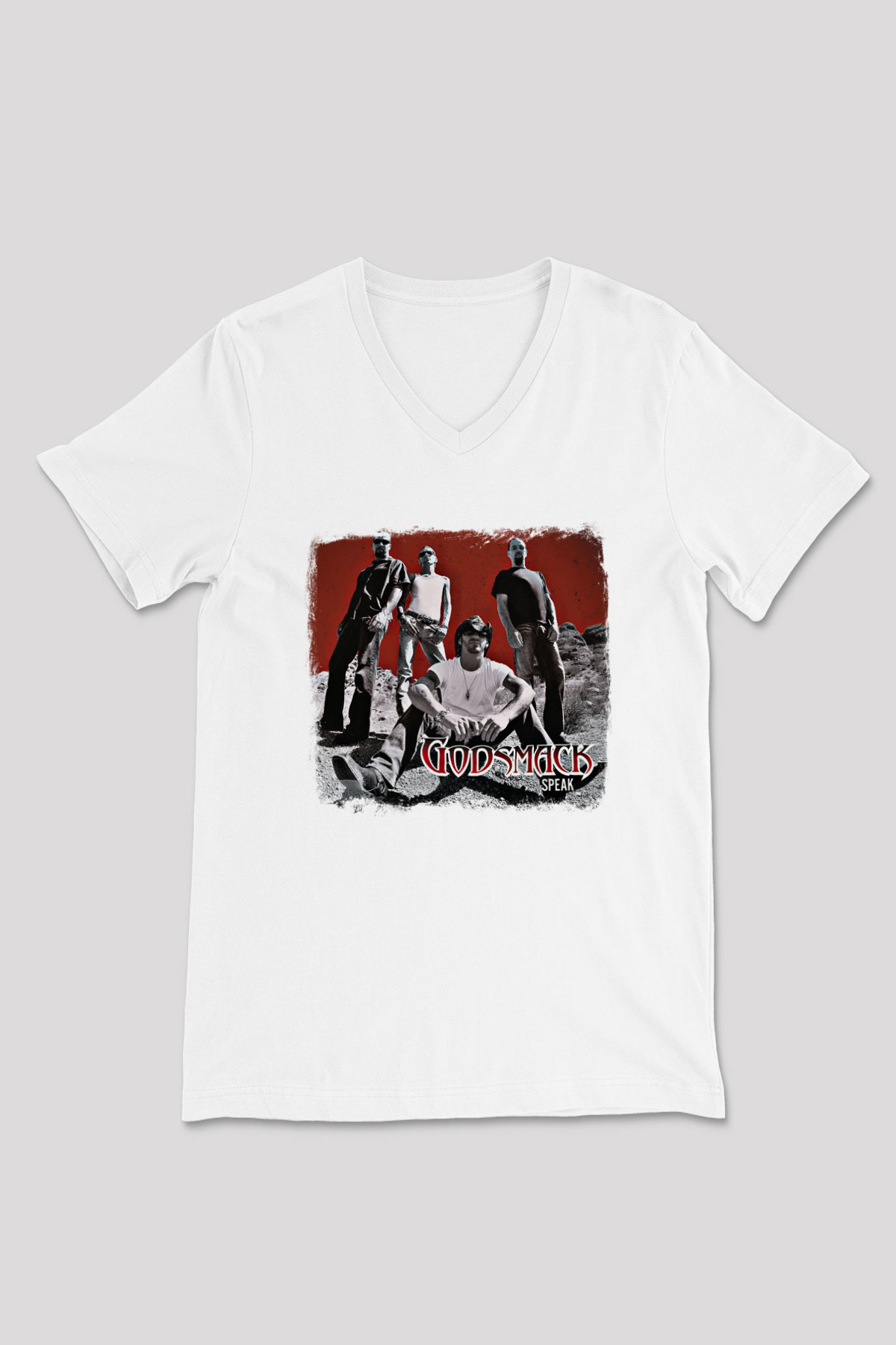 Godsmack Baskılı Unisex Beyaz V Yaka Tişört