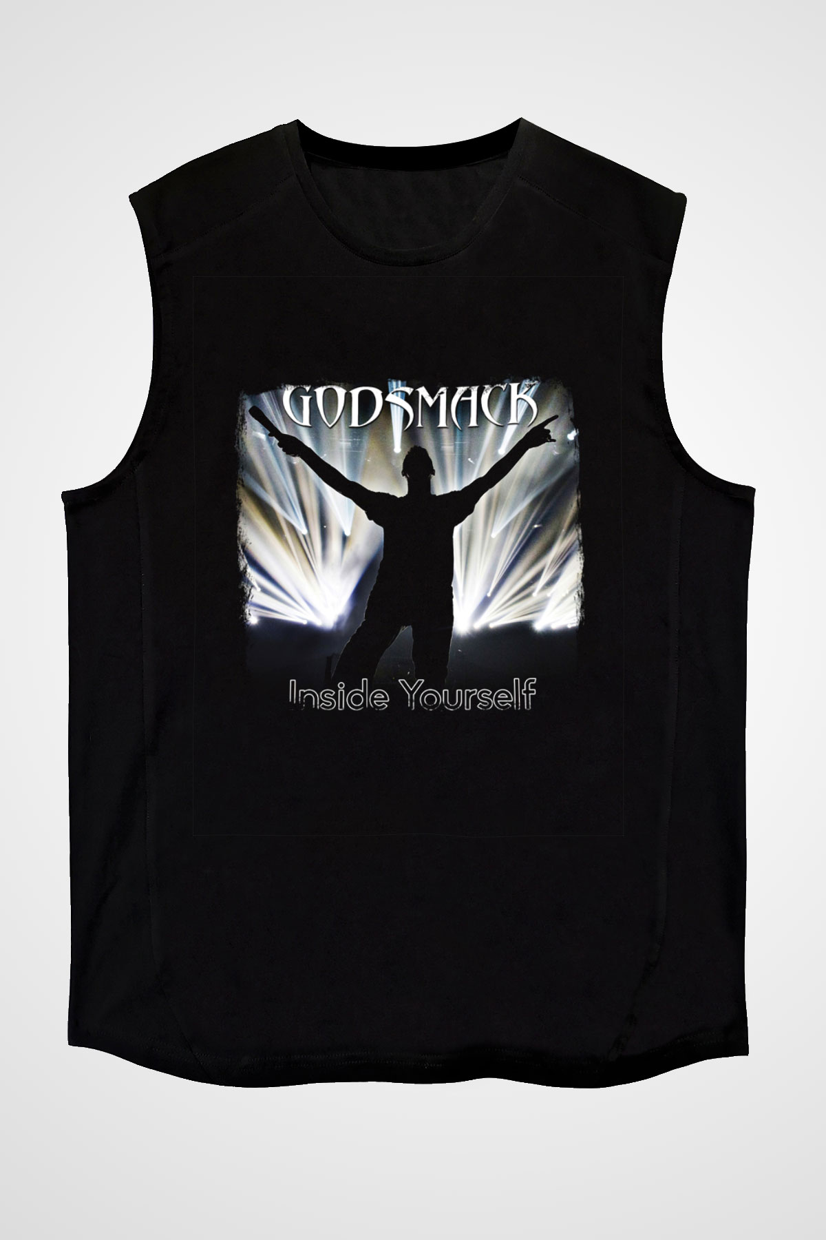 Godsmack Baskılı Unisex Siyah Kolsuz Tişört