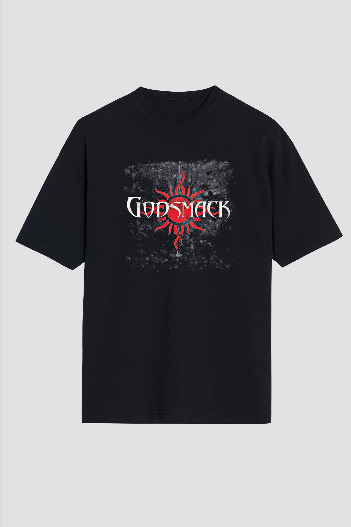 Godsmack Baskılı Unisex Siyah Oversize Tişört