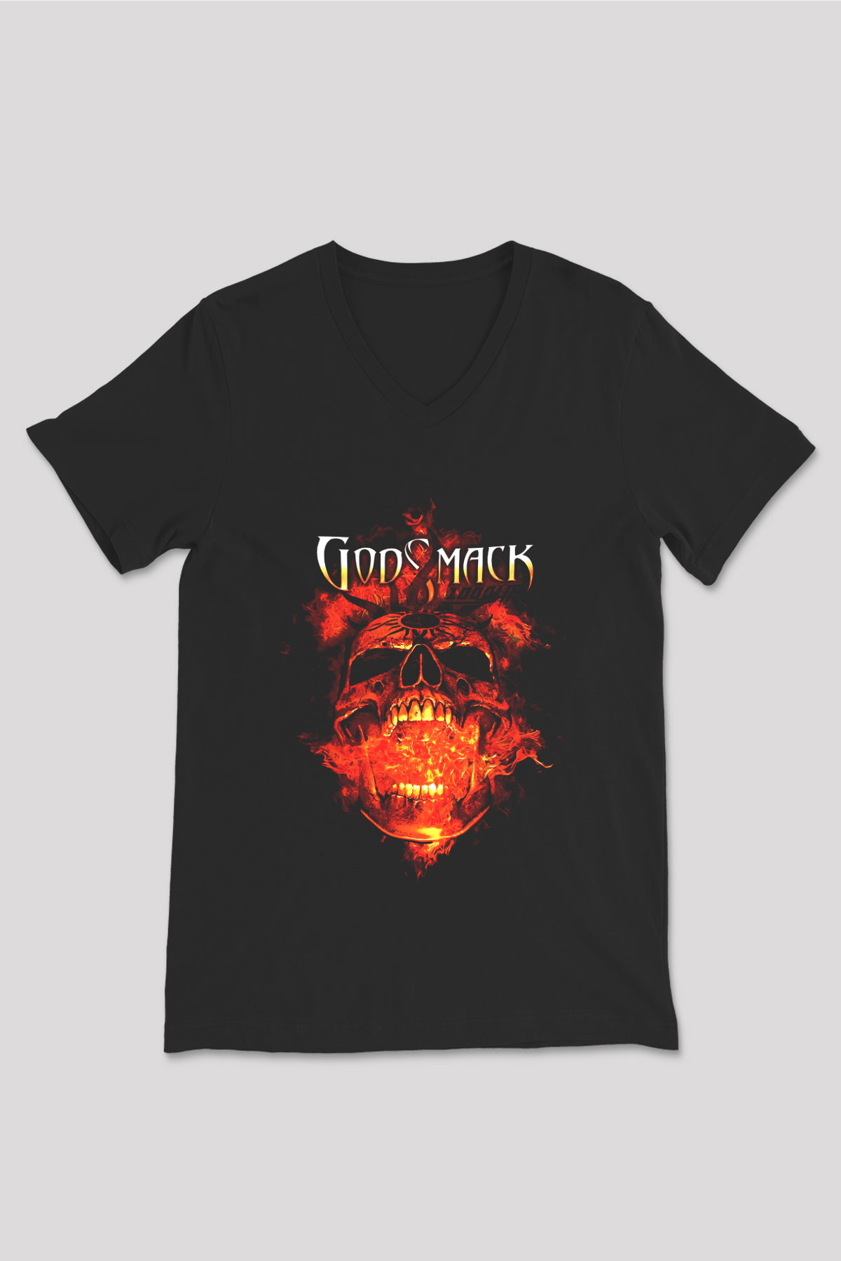Godsmack Siyah Unisex V Yaka Tişört T-Shirt