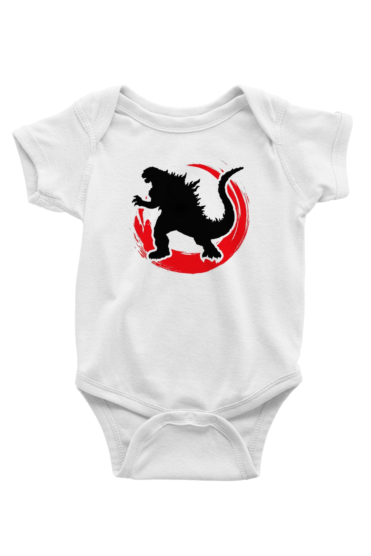Godzilla Baskılı Beyaz Unisex Bebek Body - Zıbın