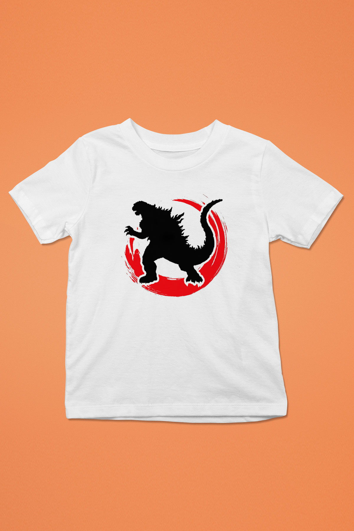 Godzilla Baskılı Beyaz Unisex Çocuk Tişört
