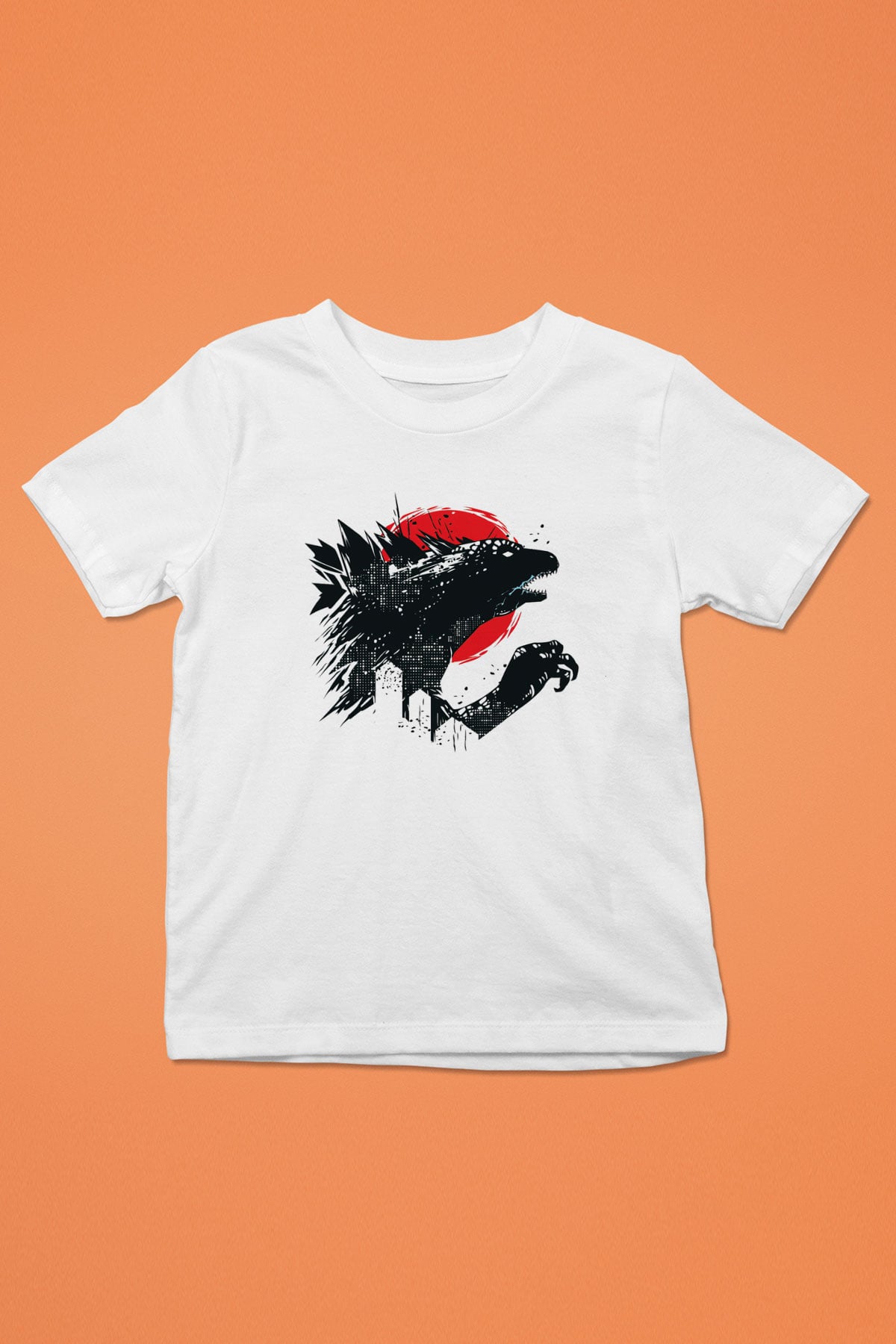 Godzilla Baskılı Beyaz Unisex Çocuk Tişört