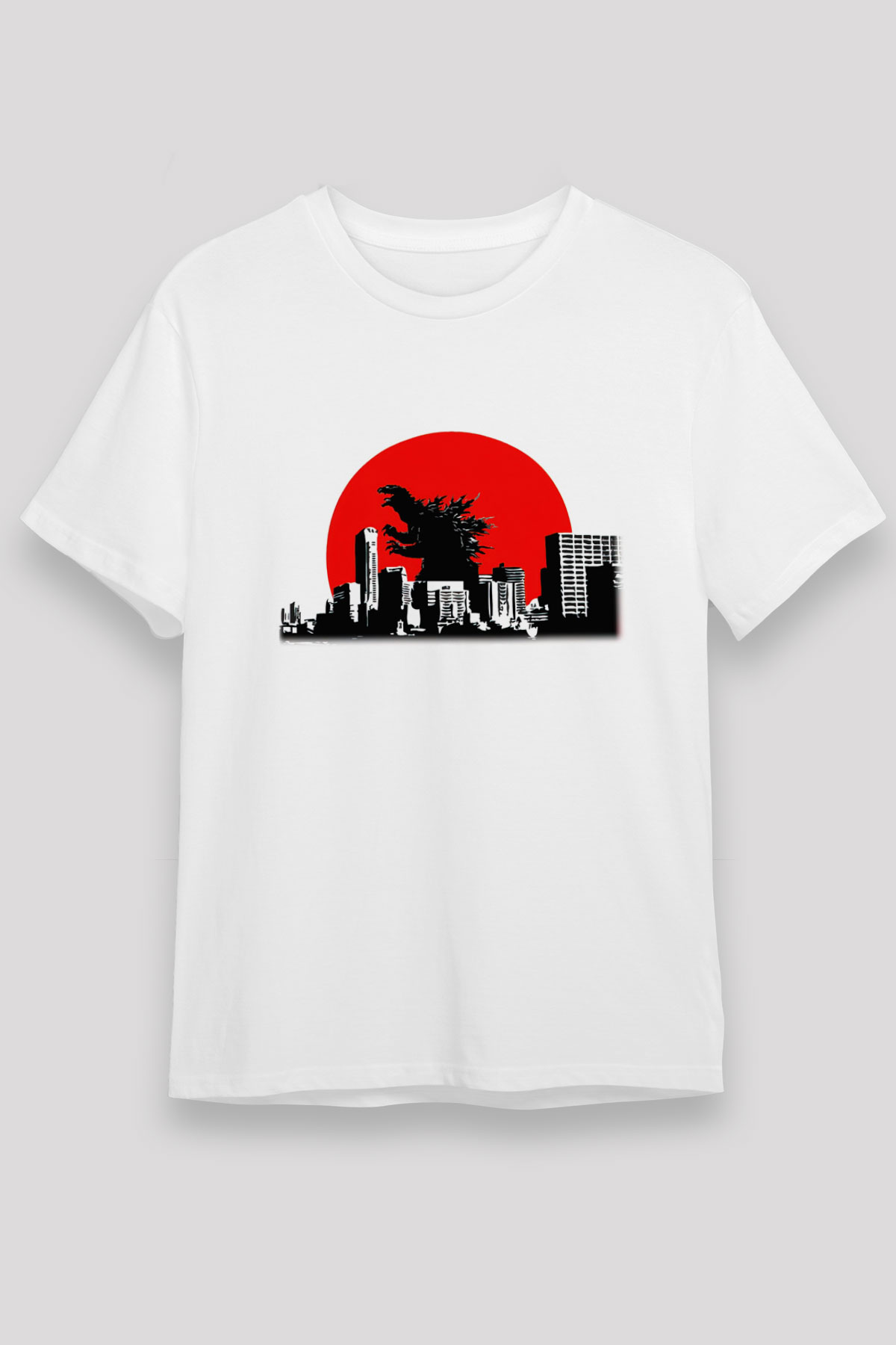 Godzilla Beyaz Unisex Tişört T-Shirt