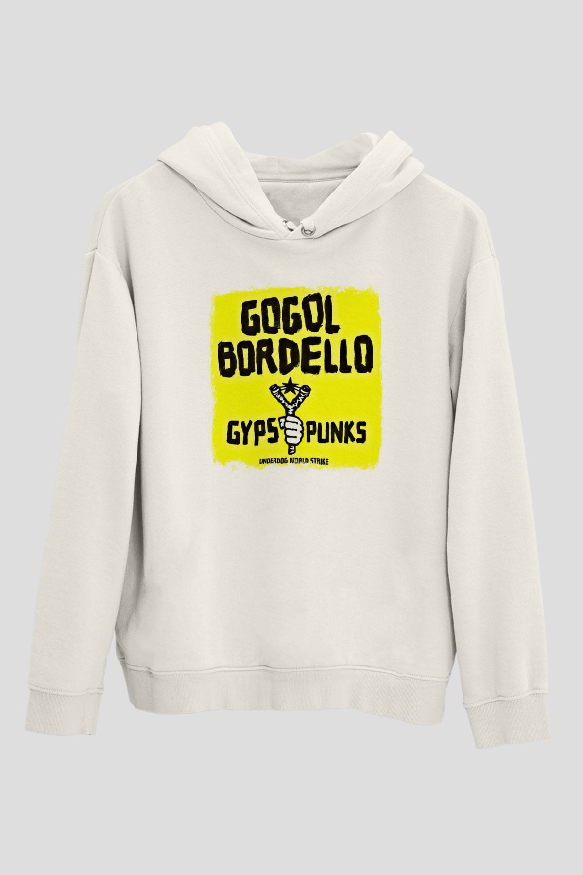 Gogol Bordello Baskılı Unisex Beyaz Hoodie