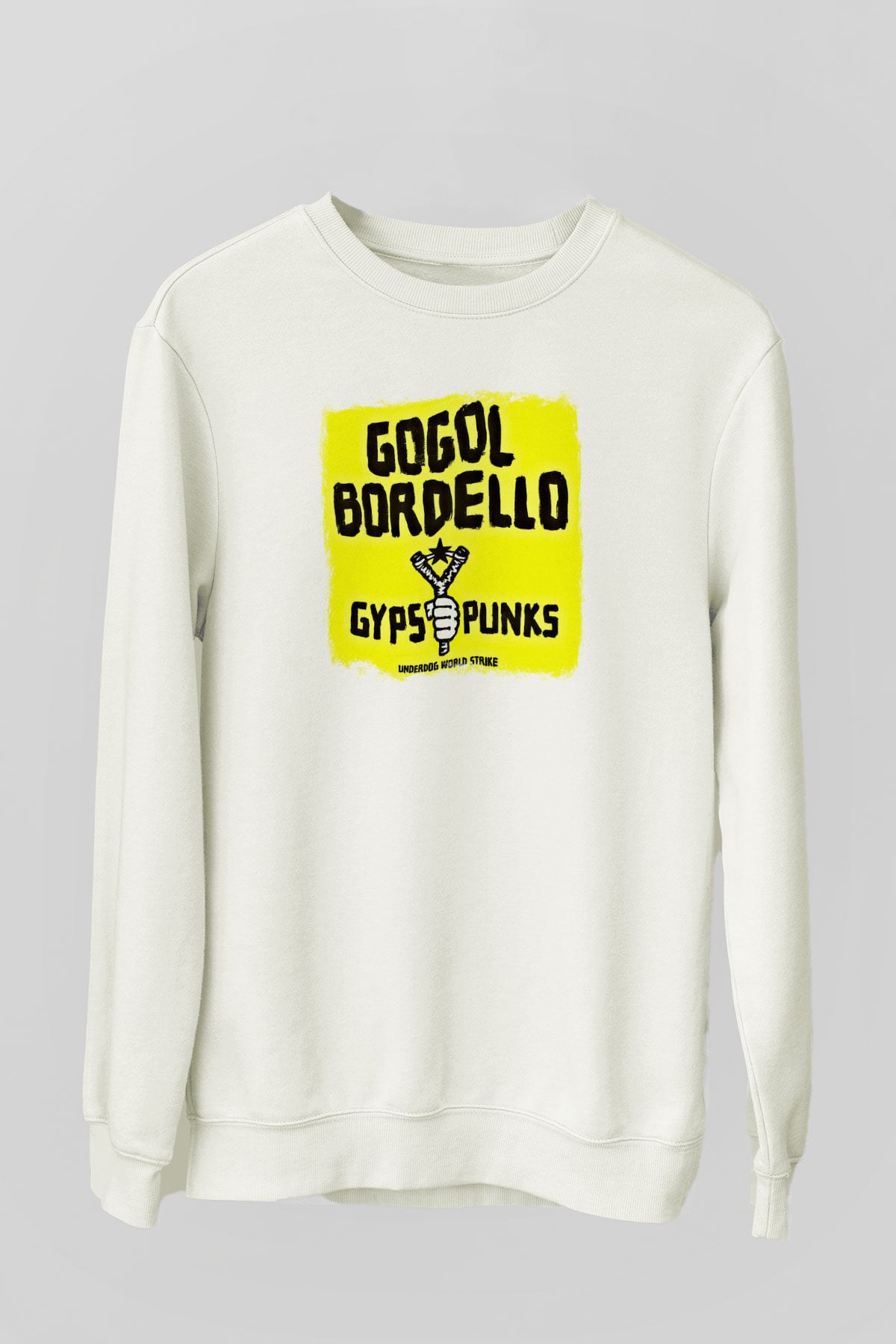 Gogol Bordello Baskılı Unisex Beyaz Sweatshirt