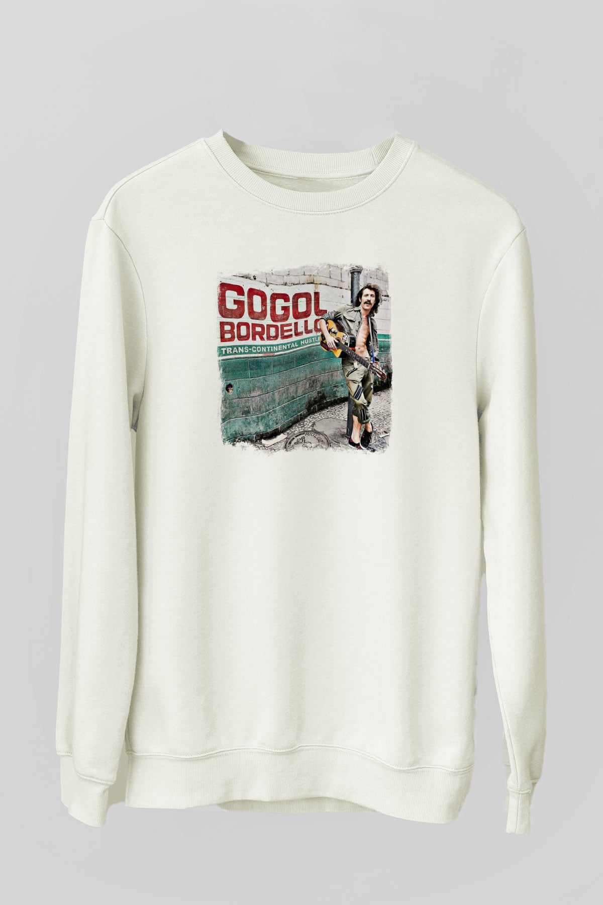 Gogol Bordello Baskılı Unisex Beyaz Sweatshirt