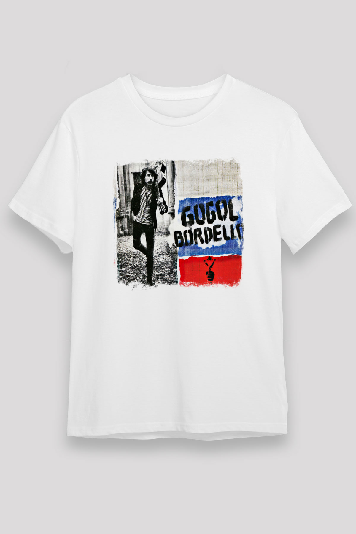 Gogol Bordello Baskılı Unisex Beyaz Tişört