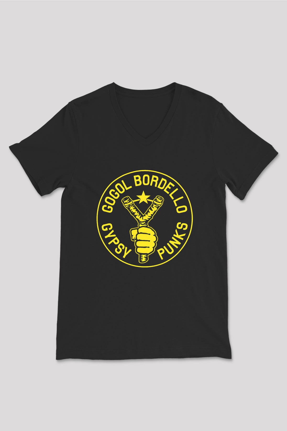 Gogol Bordello Siyah Unisex V Yaka Tişört T-Shirt