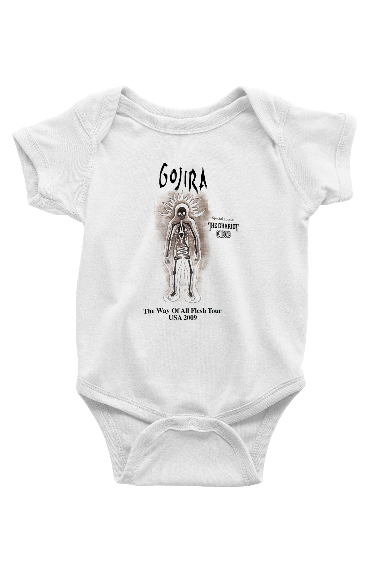 Gojira Baskılı Beyaz Unisex Bebek Body - Zıbın