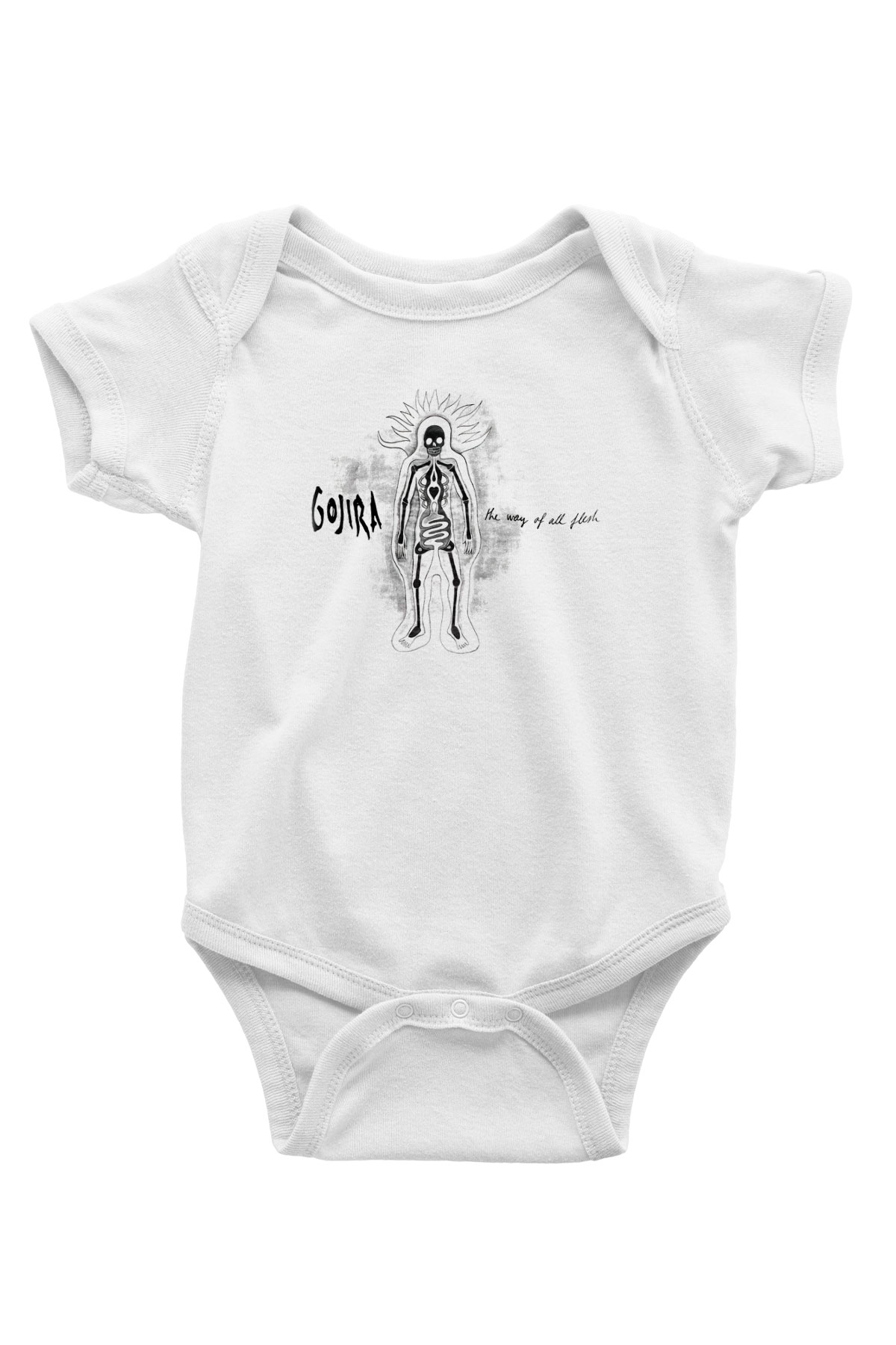 Gojira Baskılı Beyaz Unisex Bebek Body - Zıbın