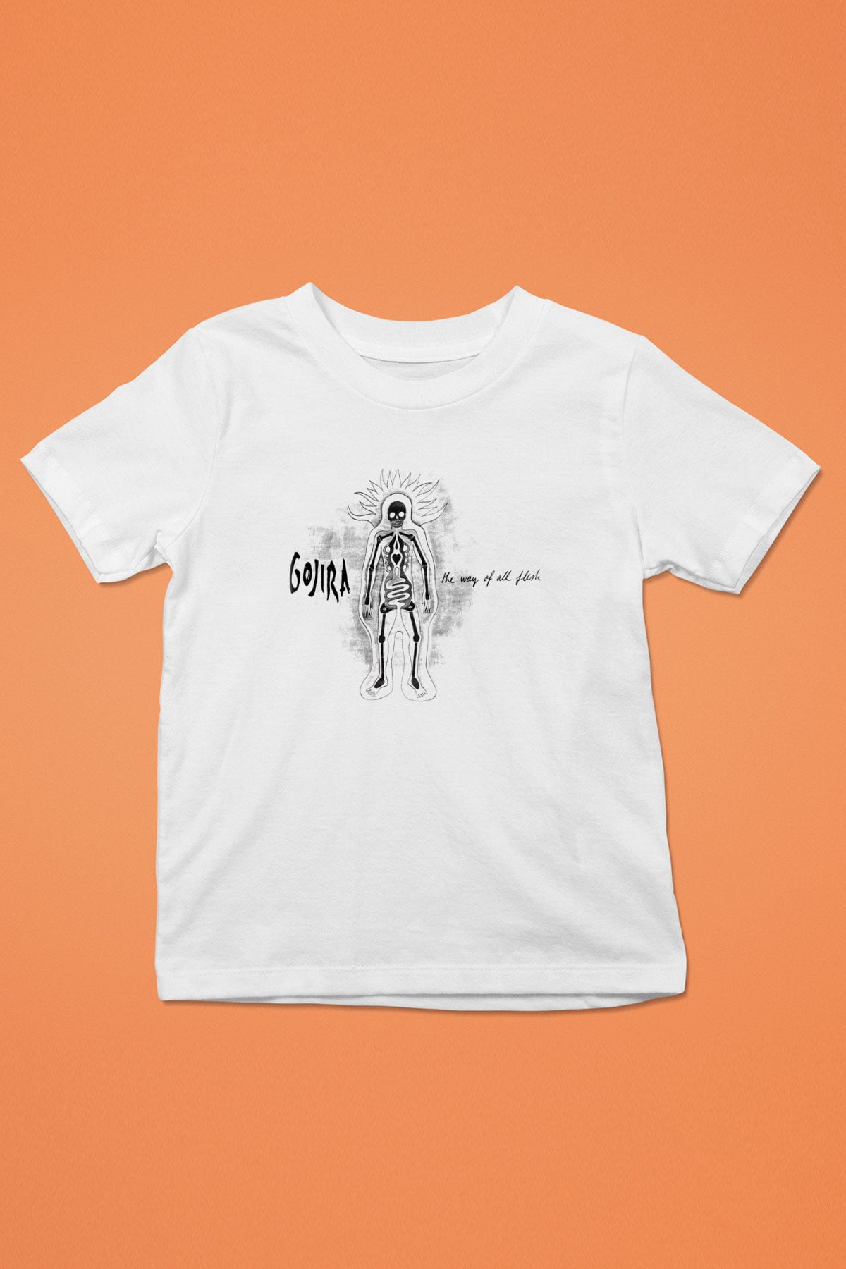 Gojira Baskılı Beyaz Unisex Çocuk Tişört