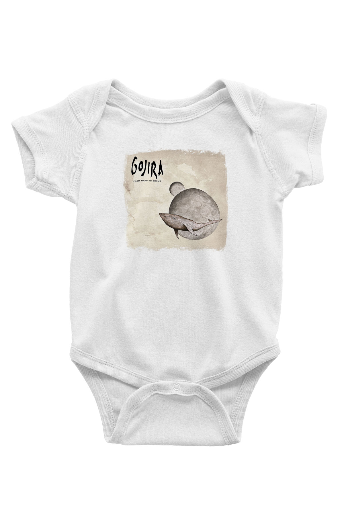 Gojira Baskılı Unisex Beyaz Bebek Body - Zıbın