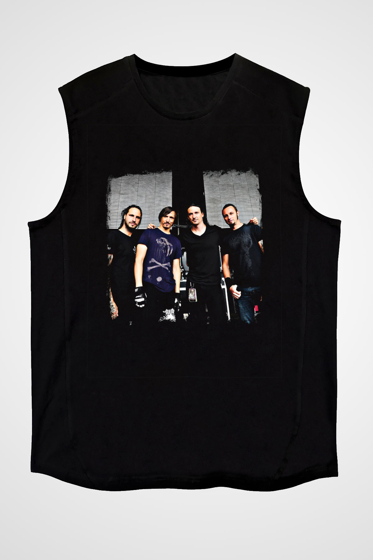 Gojira Baskılı Unisex Siyah Kolsuz Tişört