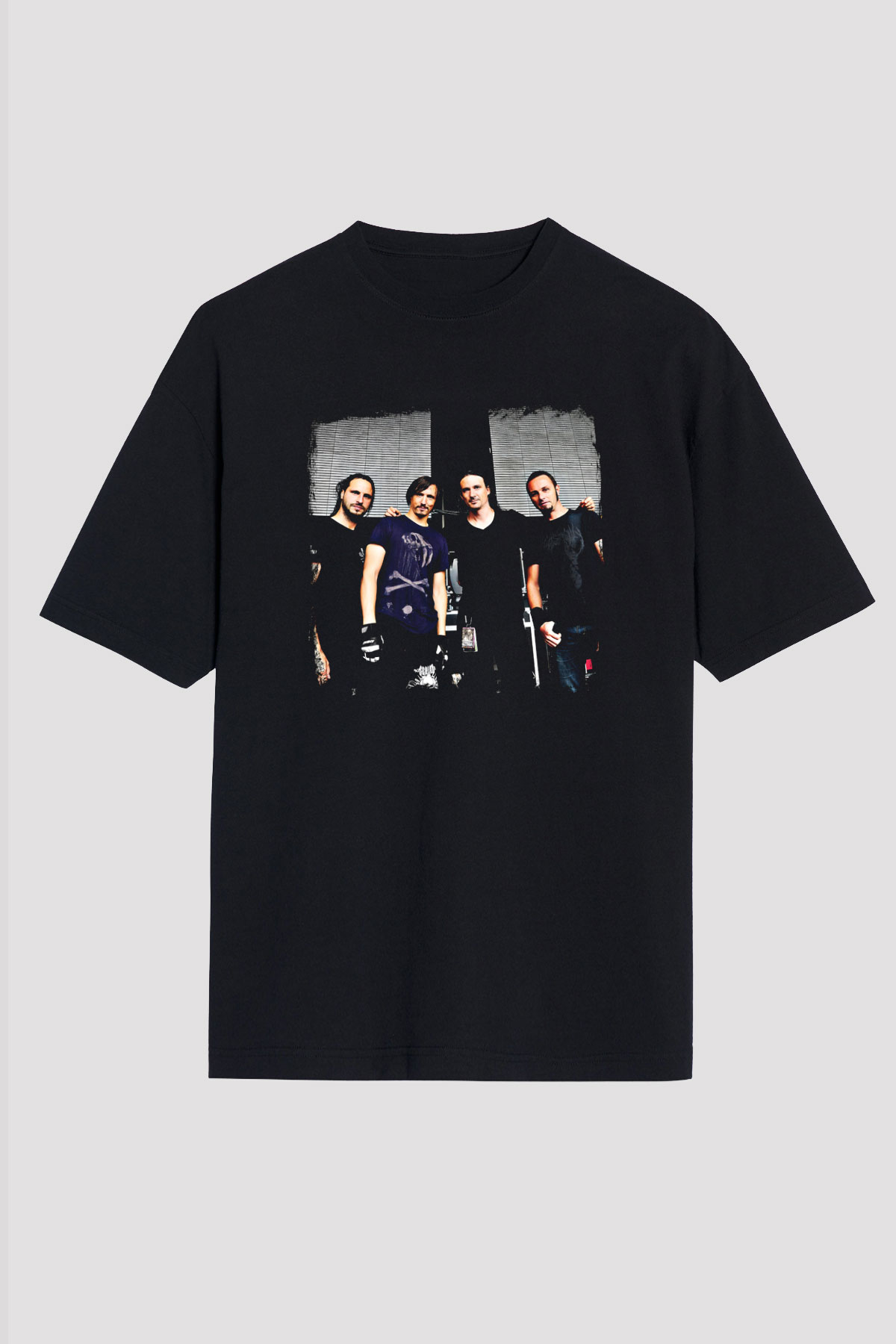 Gojira Baskılı Unisex Siyah Oversize Tişört