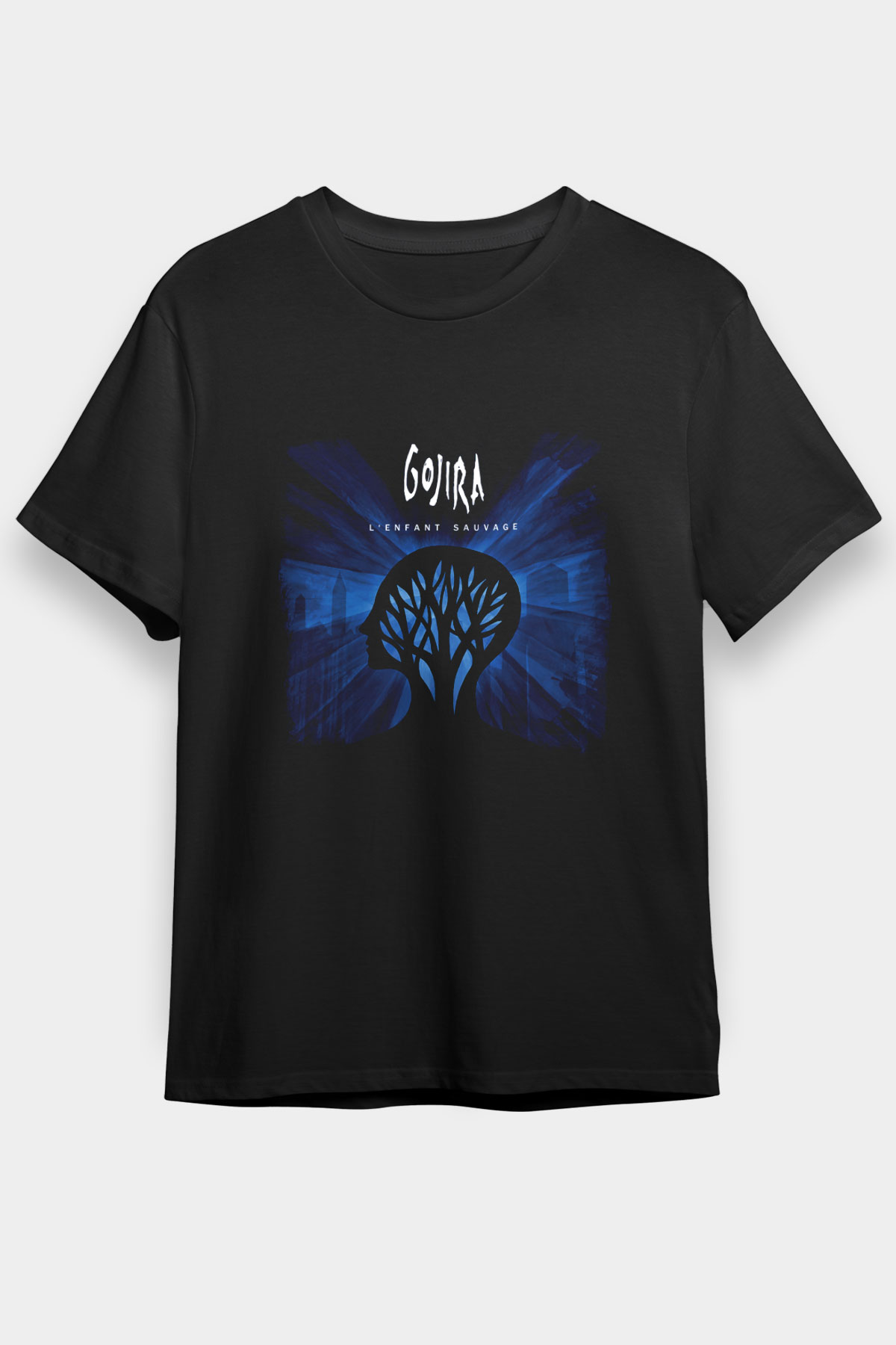 Gojira Baskılı Unisex Siyah Tişört