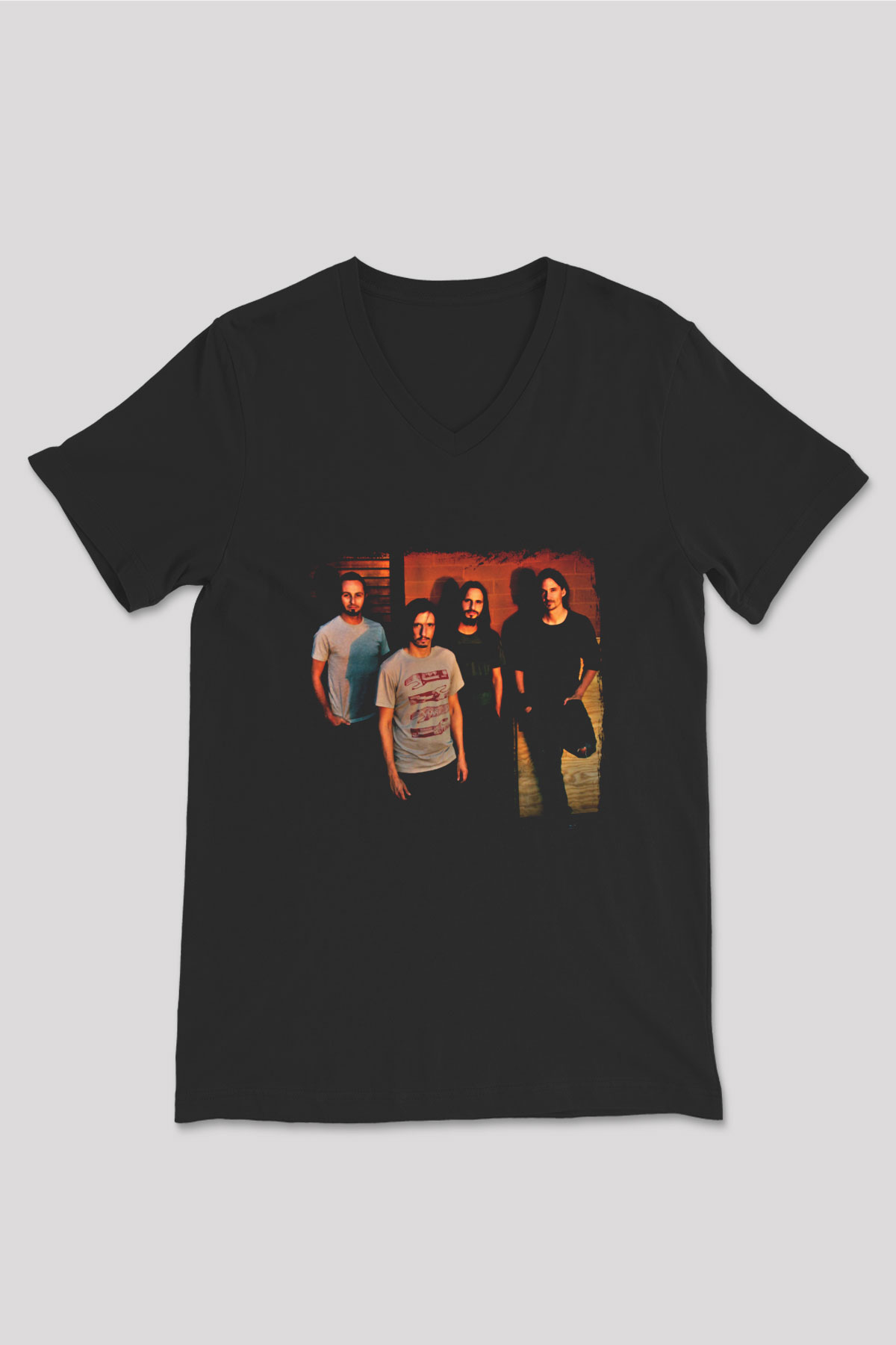 Gojira Baskılı Unisex Siyah V Yaka Tişört