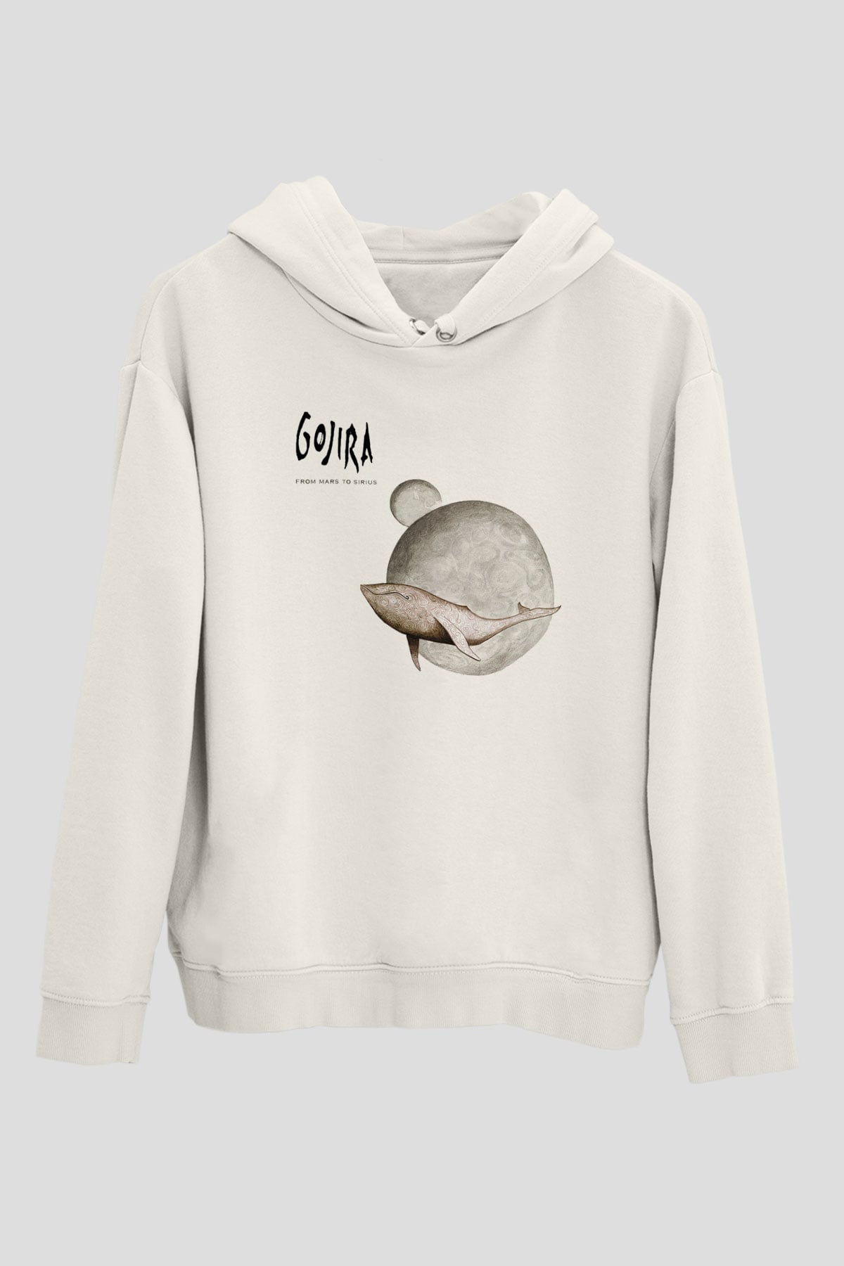 Gojira Beyaz Unisex Kapşonlu Sweatshirt