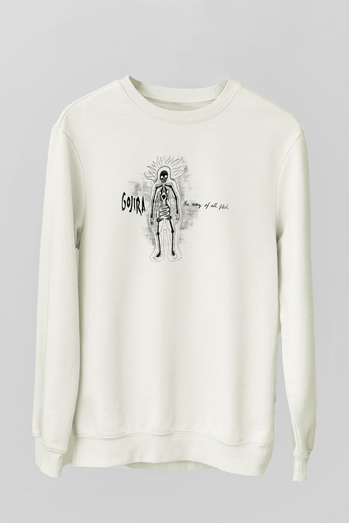 Gojira Beyaz Unisex Sweatshirt