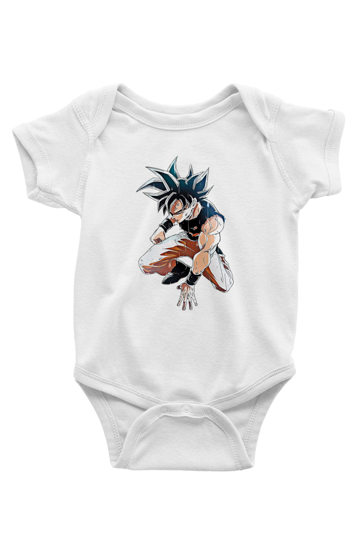Goku Baskılı Beyaz Unisex Bebek Body - Zıbın