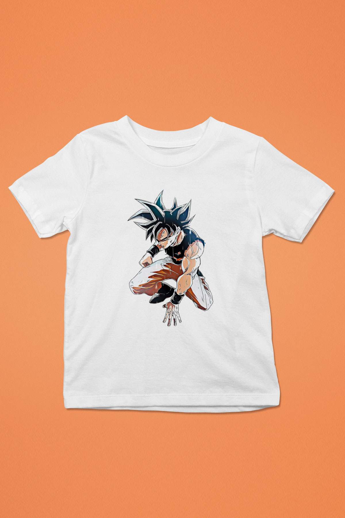Goku Baskılı Beyaz Unisex Beyaz Çocuk Tişört - Tshirt