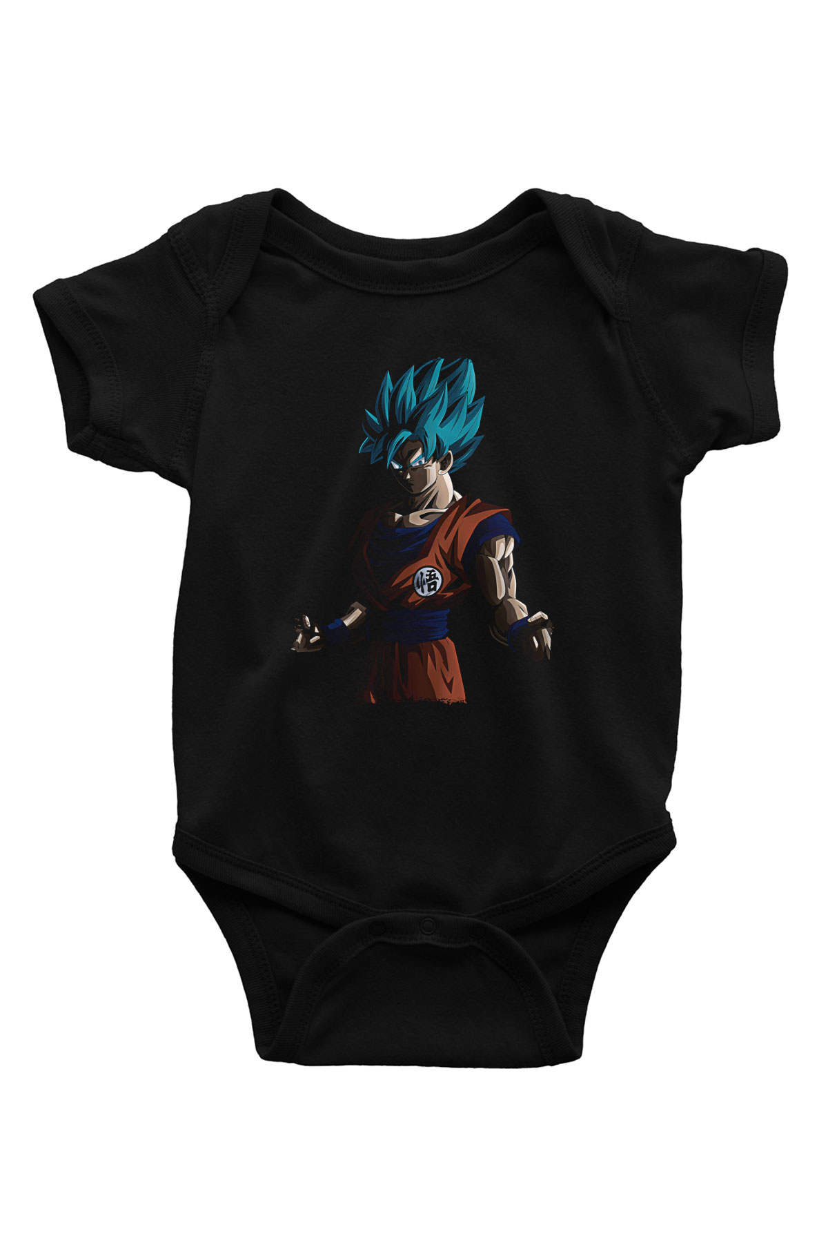 Goku Baskılı Unisex Siyah Bebek Body - Zıbın