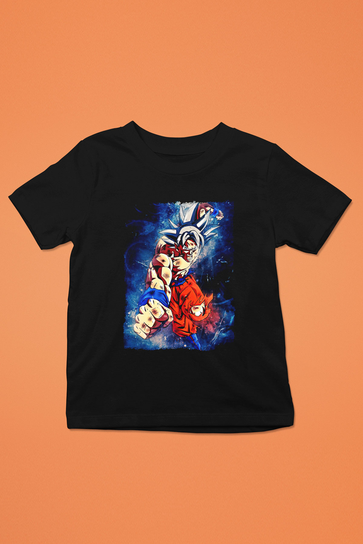 Goku Baskılı Unisex Siyah Çocuk Tişört - Tshirt