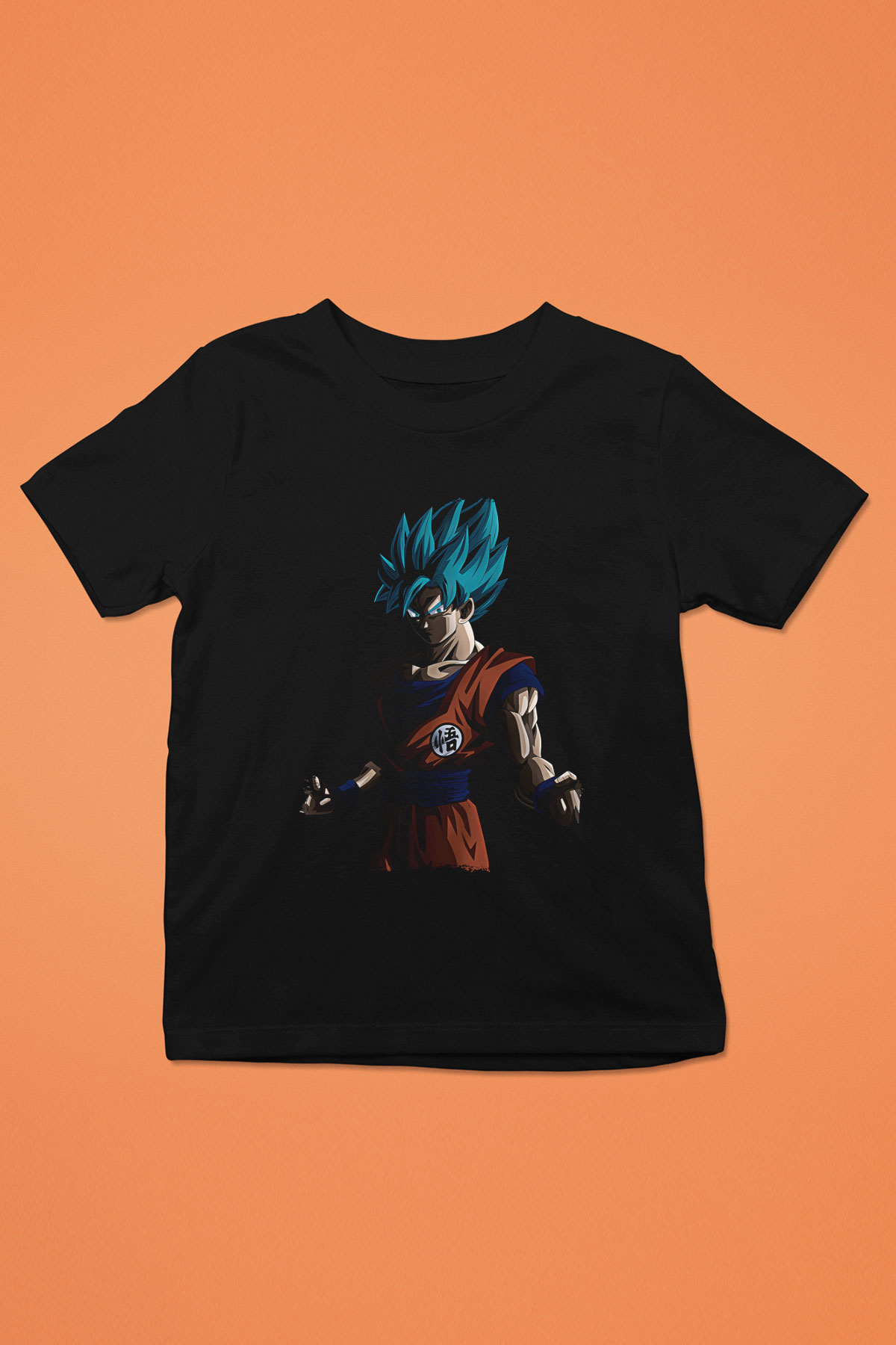 Goku Baskılı Unisex Siyah Çocuk Tişört - Tshirt