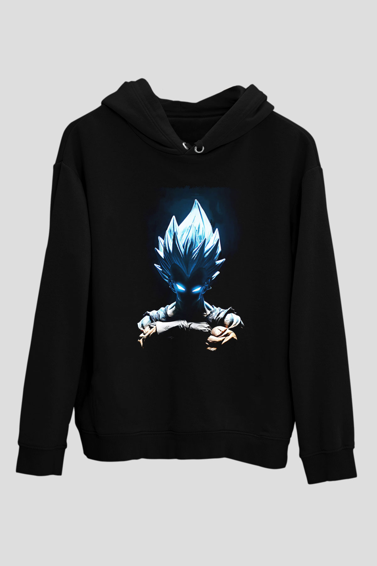 Goku Baskılı Unisex Siyah Hoodie