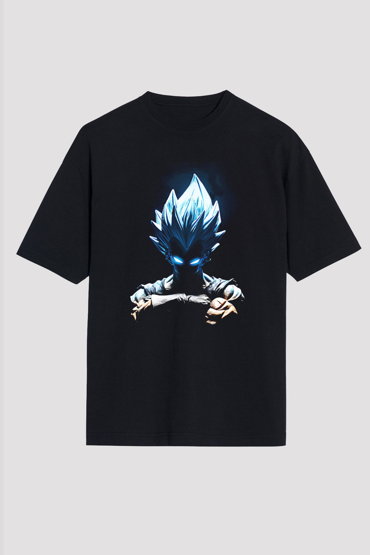 Goku Baskılı Unisex Siyah Oversize Tişört - Tshirt