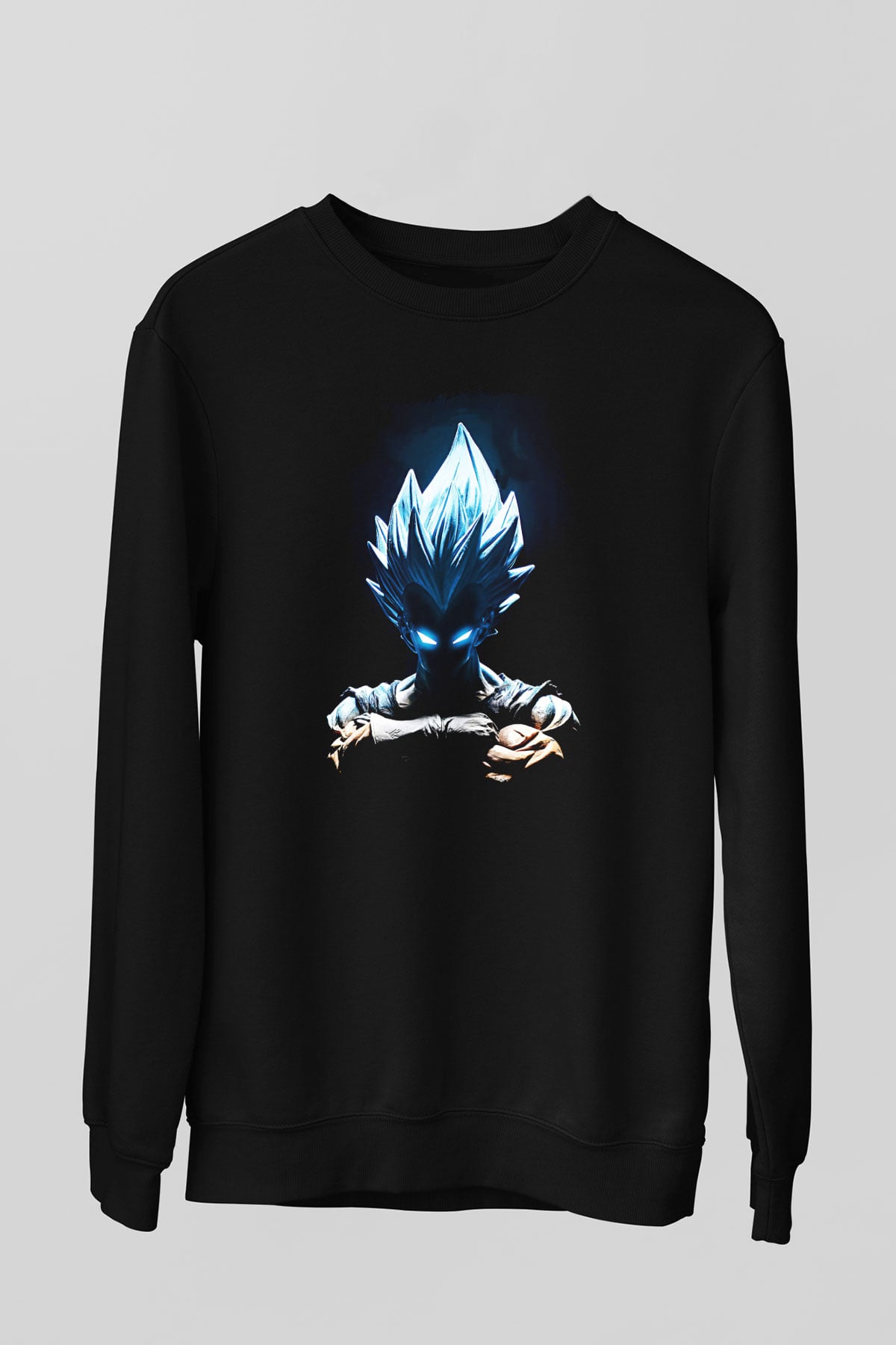 Goku Baskılı Unisex Siyah Sweatshirt