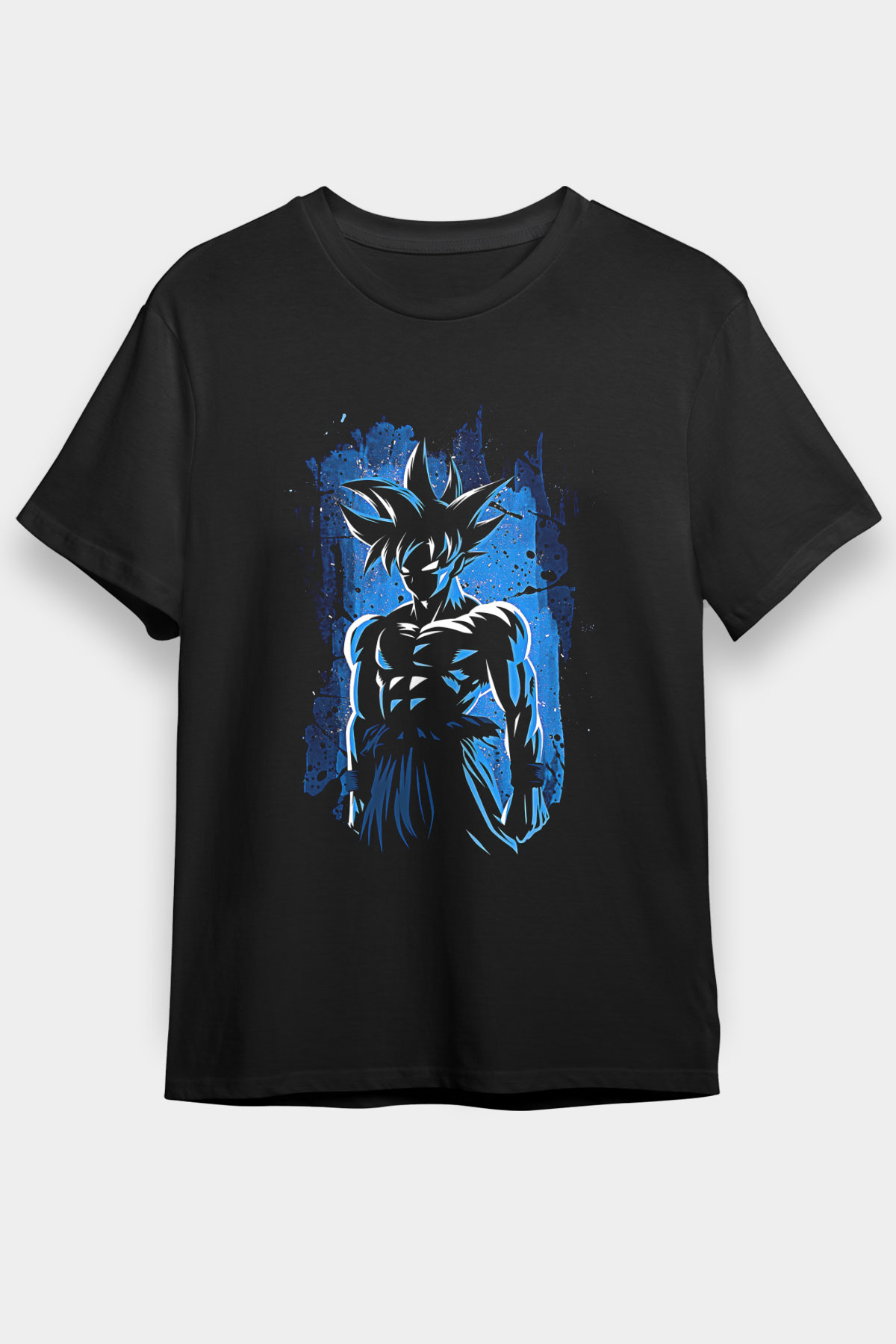 Goku Baskılı Unisex Siyah Tişört - Tshirt