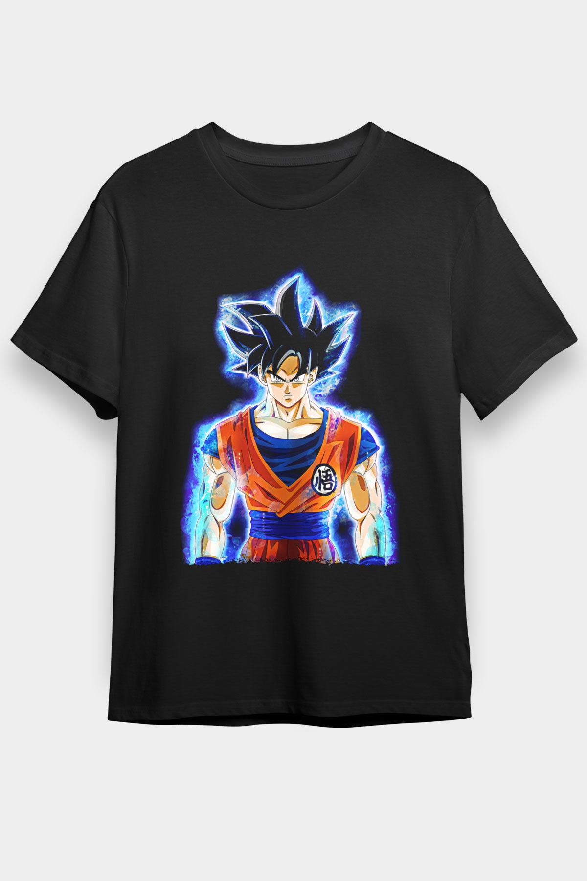 Goku Baskılı Unisex Siyah Tişört - Tshirt