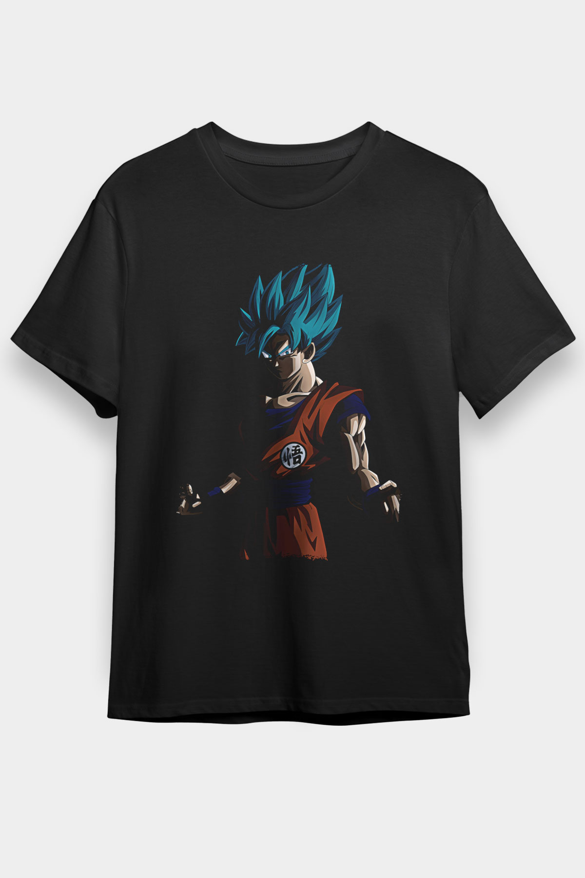 Goku Baskılı Unisex Siyah Tişört - Tshirt