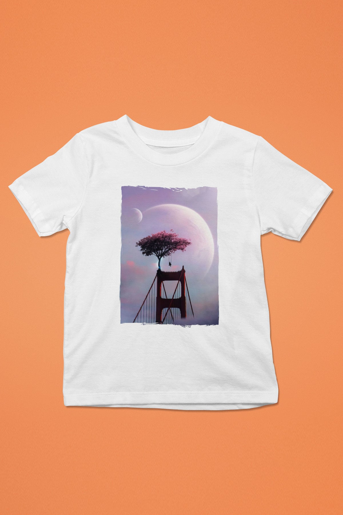 Golden Gate Bridge Beyaz Unisex Çocuk Tişört