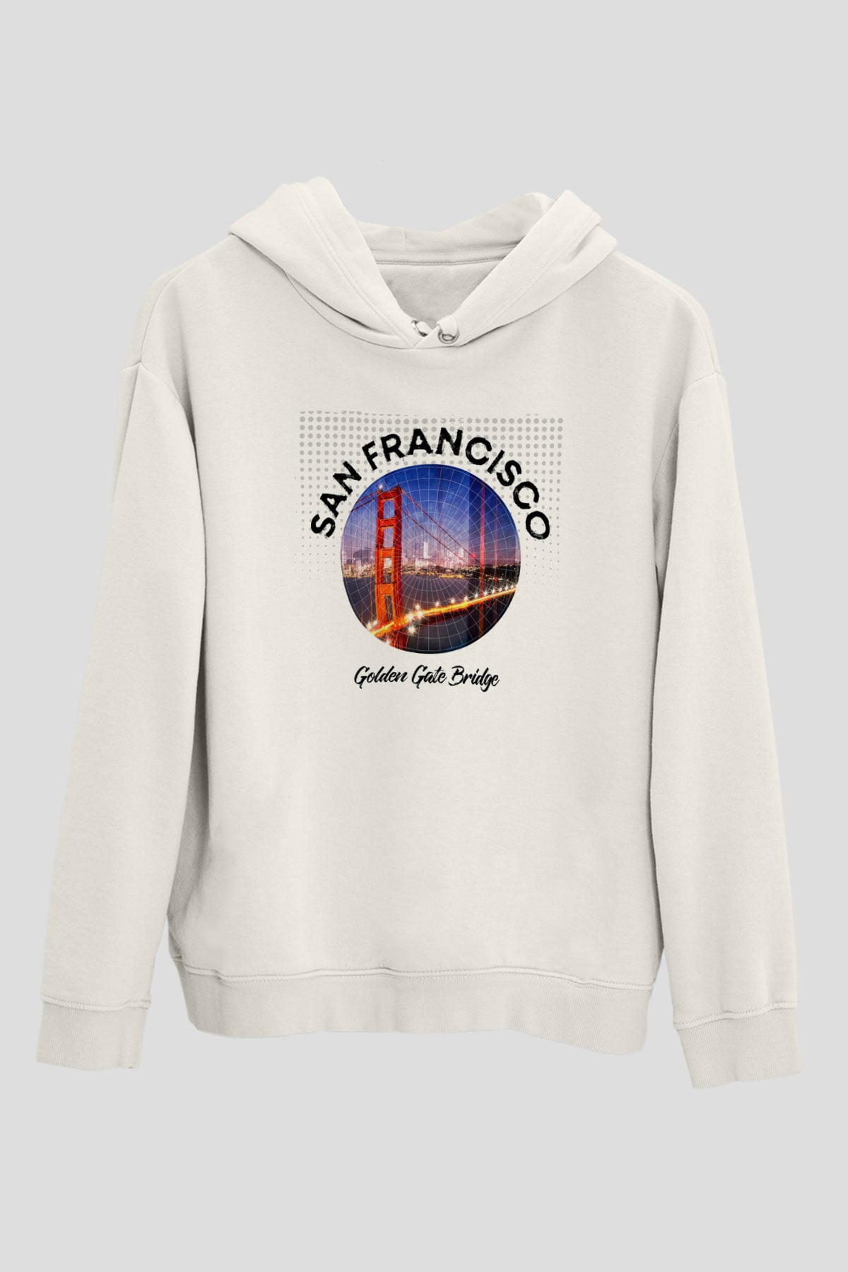Golden Gate Bridge Beyaz Unisex Hoodie