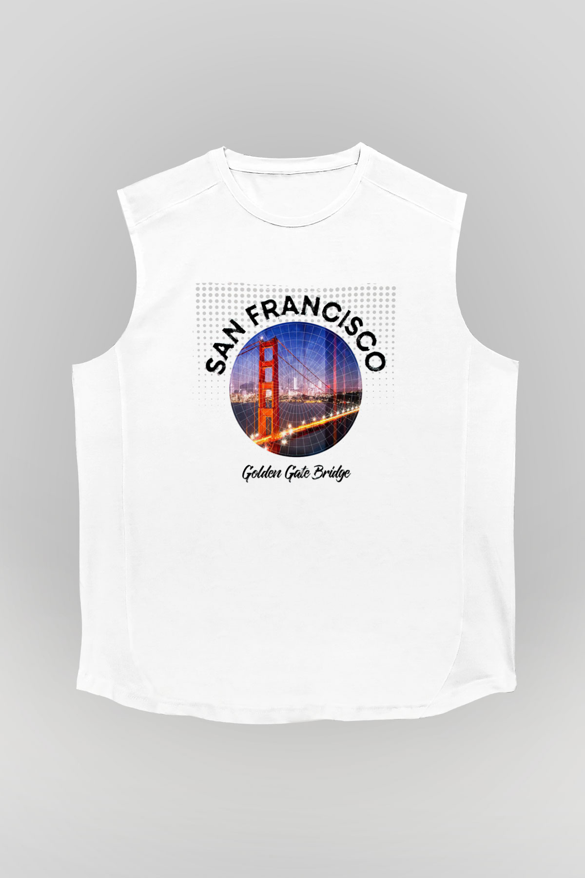 Golden Gate Bridge Beyaz Unisex Kolsuz Tişört