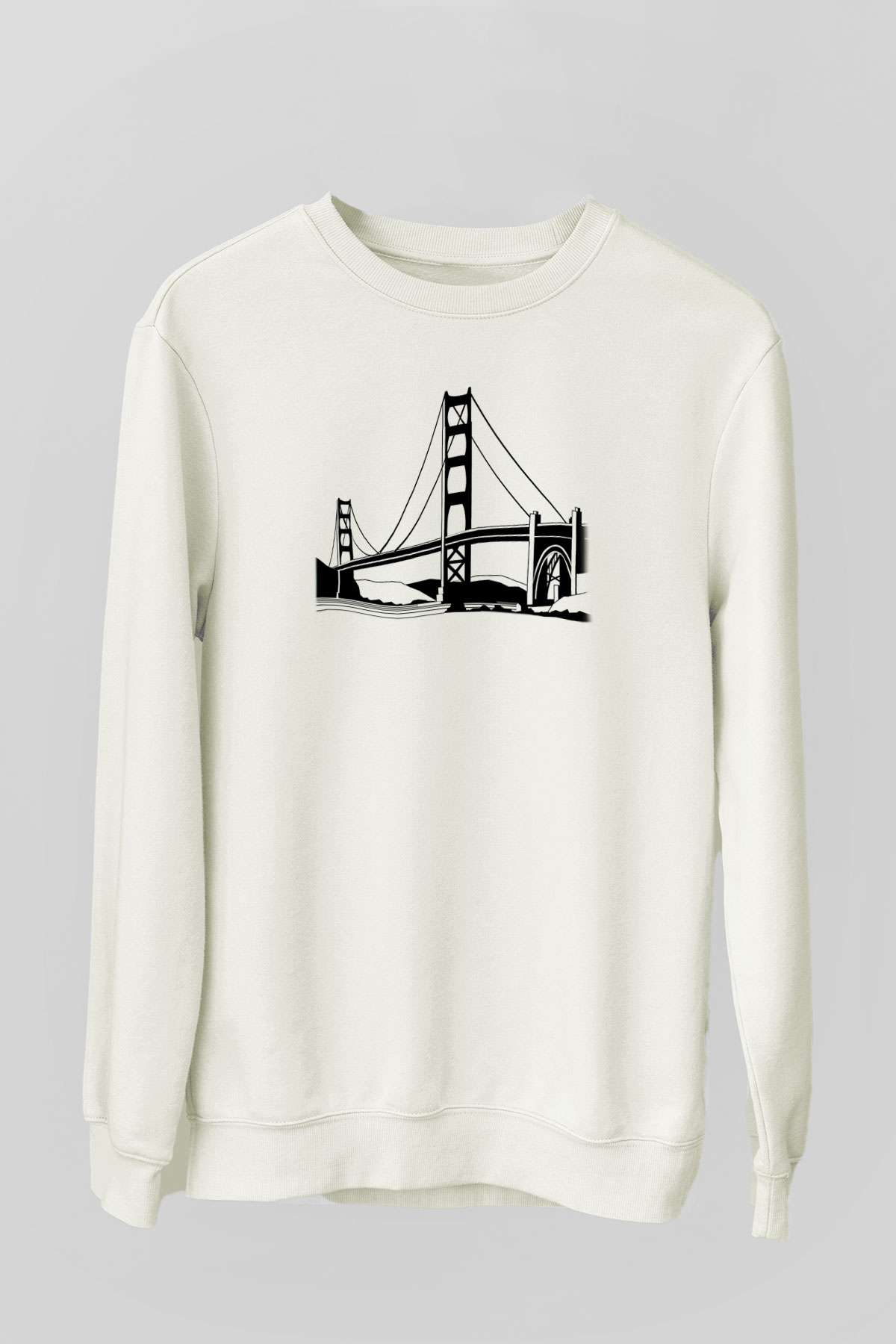 Golden Gate Bridge Beyaz Unisex Sweatshirt