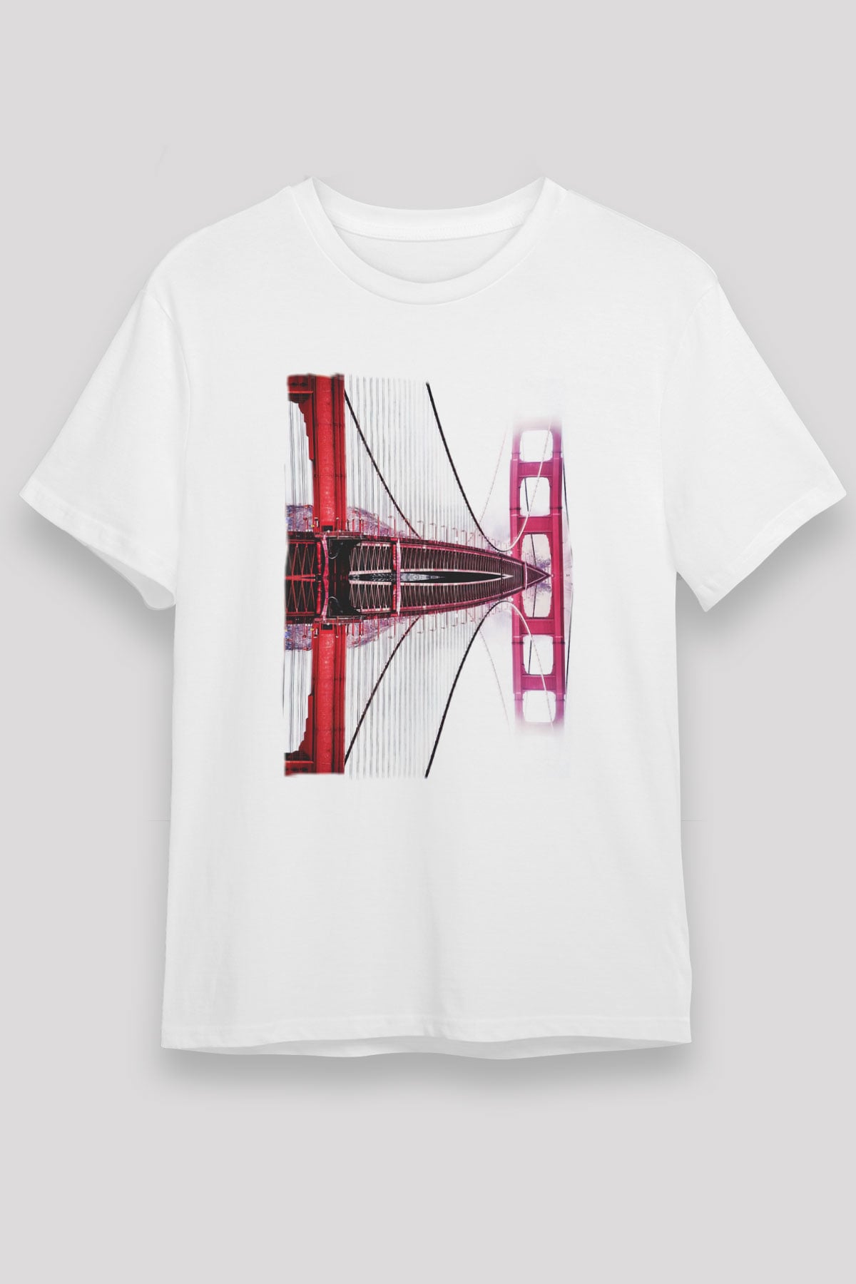Golden Gate Bridge Beyaz Unisex Tişört T-Shirt - TişörtFabrikası