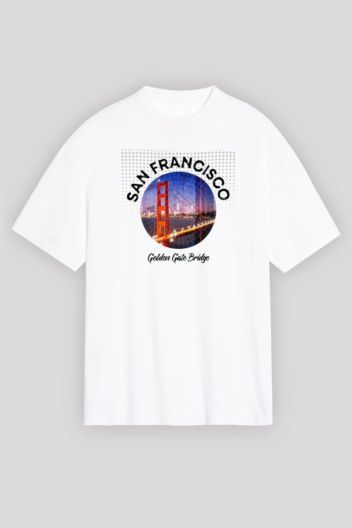 Golden Gate Bridge Beyaz Unisex Tişört T-Shirt - TişörtFabrikası