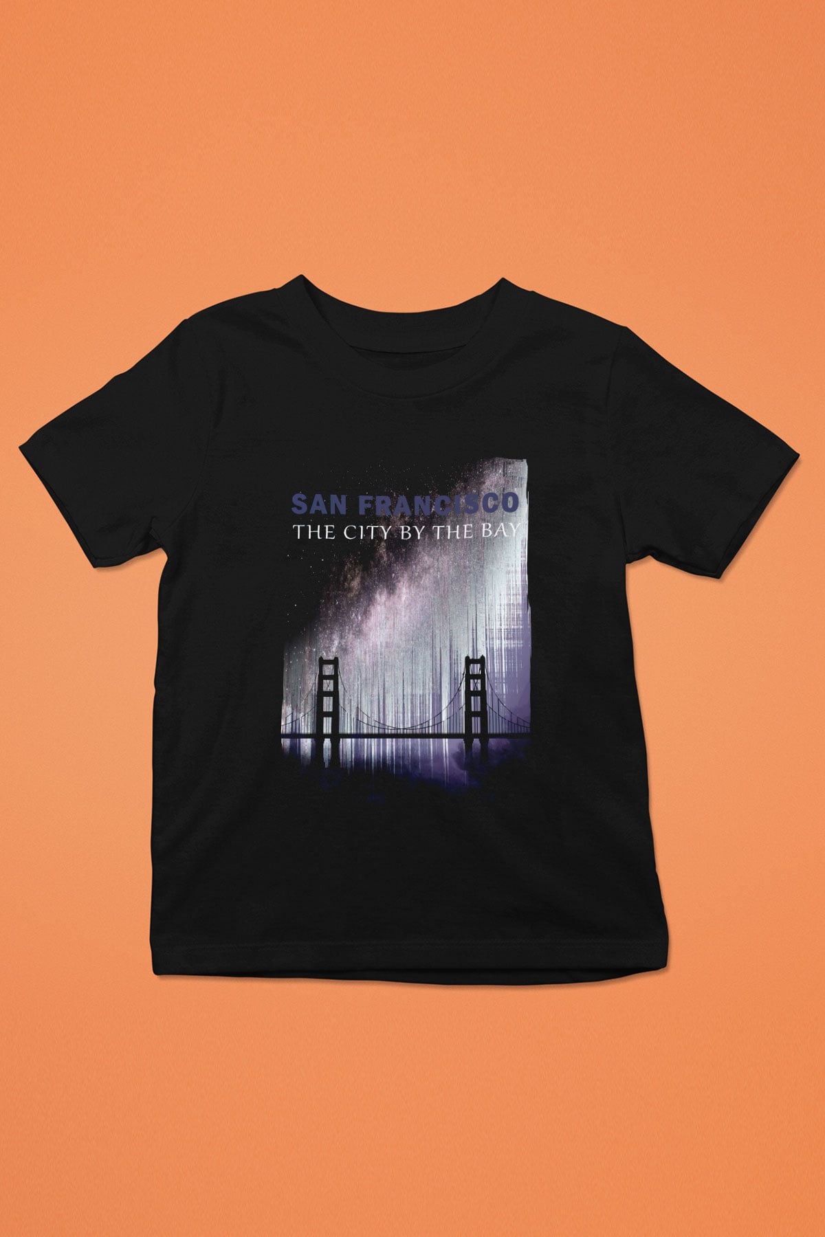 Golden Gate Bridge Siyah Unisex Çocuk Tişört