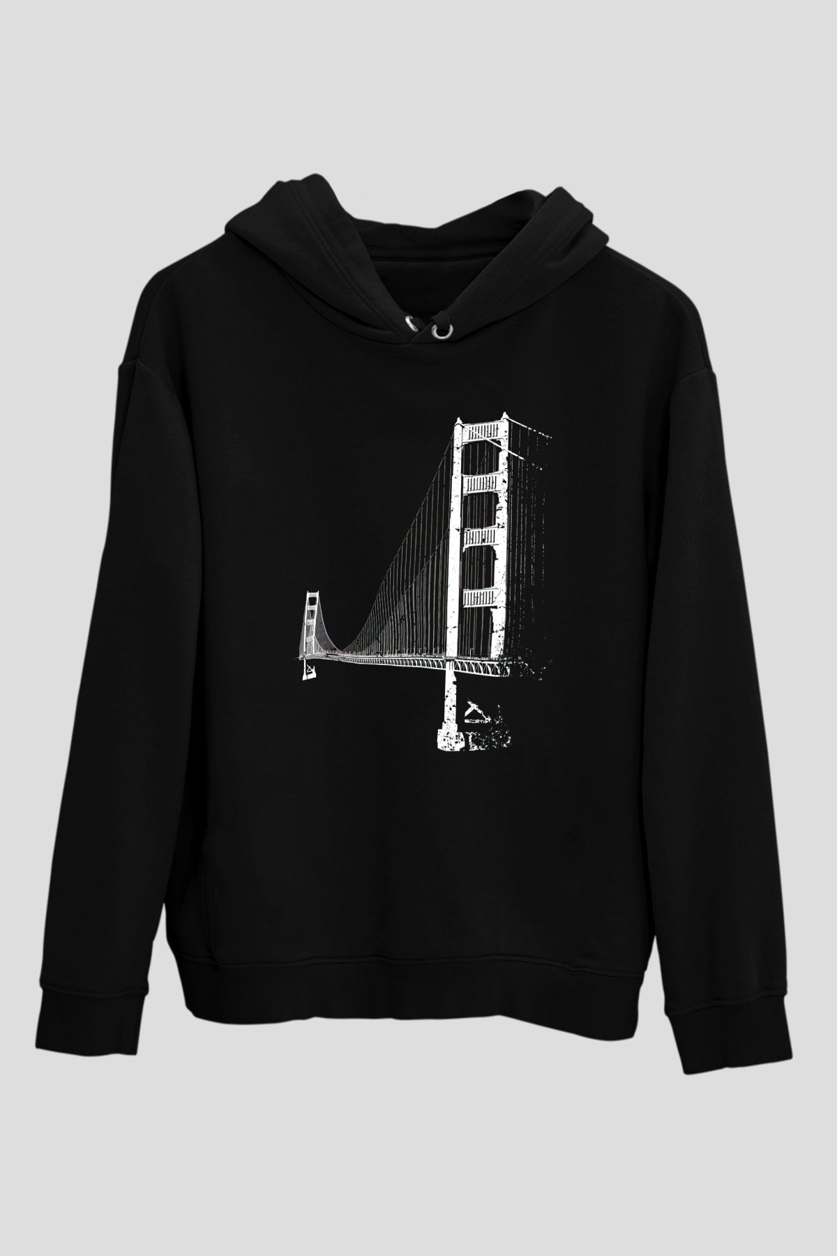 Golden Gate Bridge Siyah Unisex Hoodie