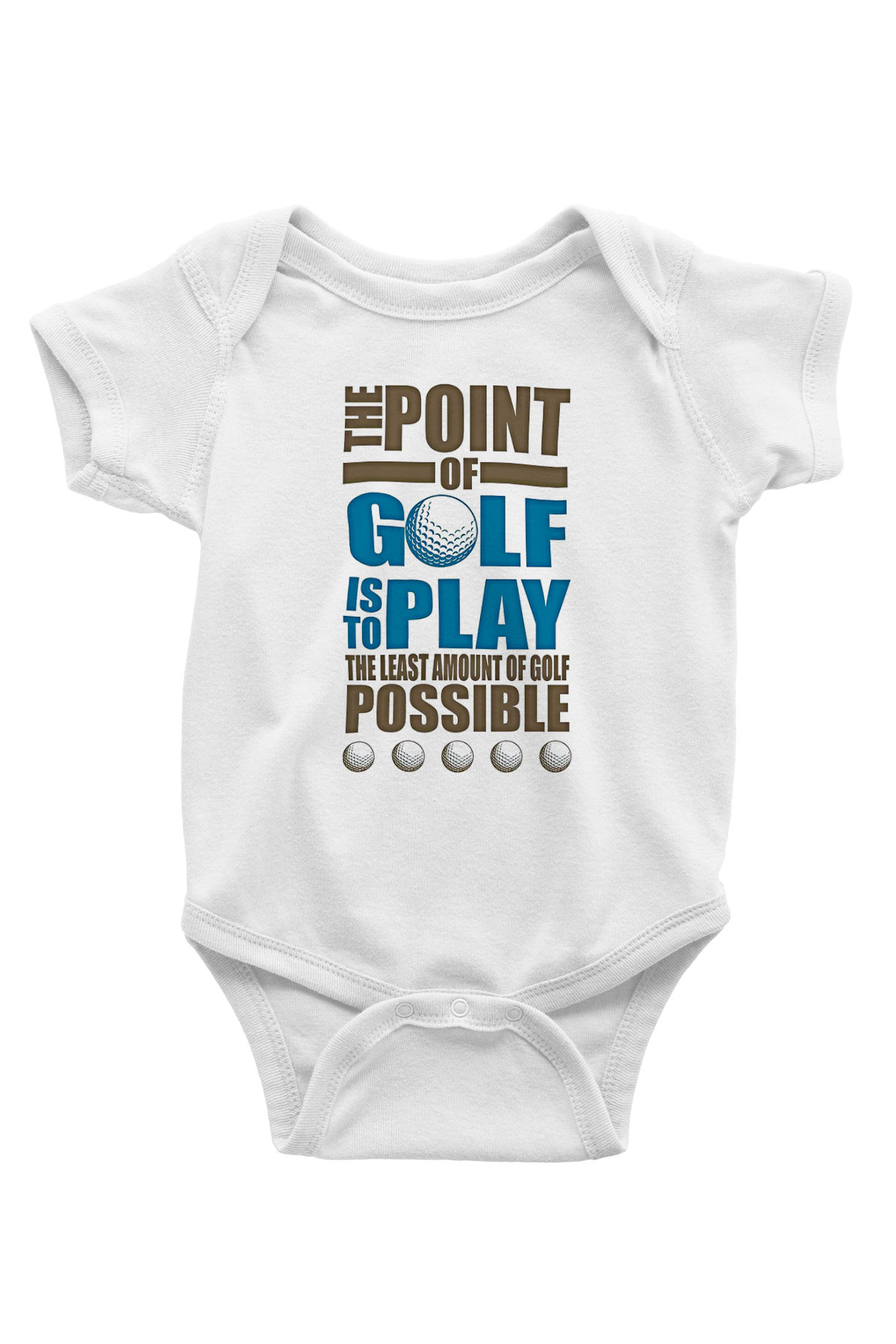 Golf Baskılı Beyaz Bebek Body - Zıbın