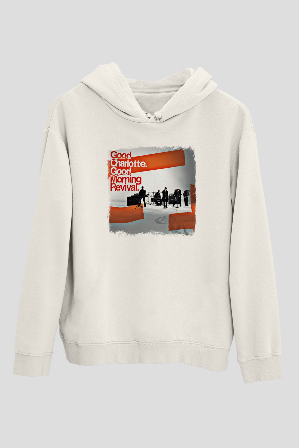 Good Charlotte Baskılı Unisex Beyaz Hoodie