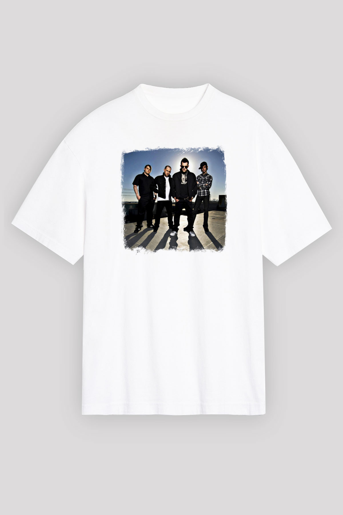 Good Charlotte Baskılı Unisex Beyaz Oversize Tişört