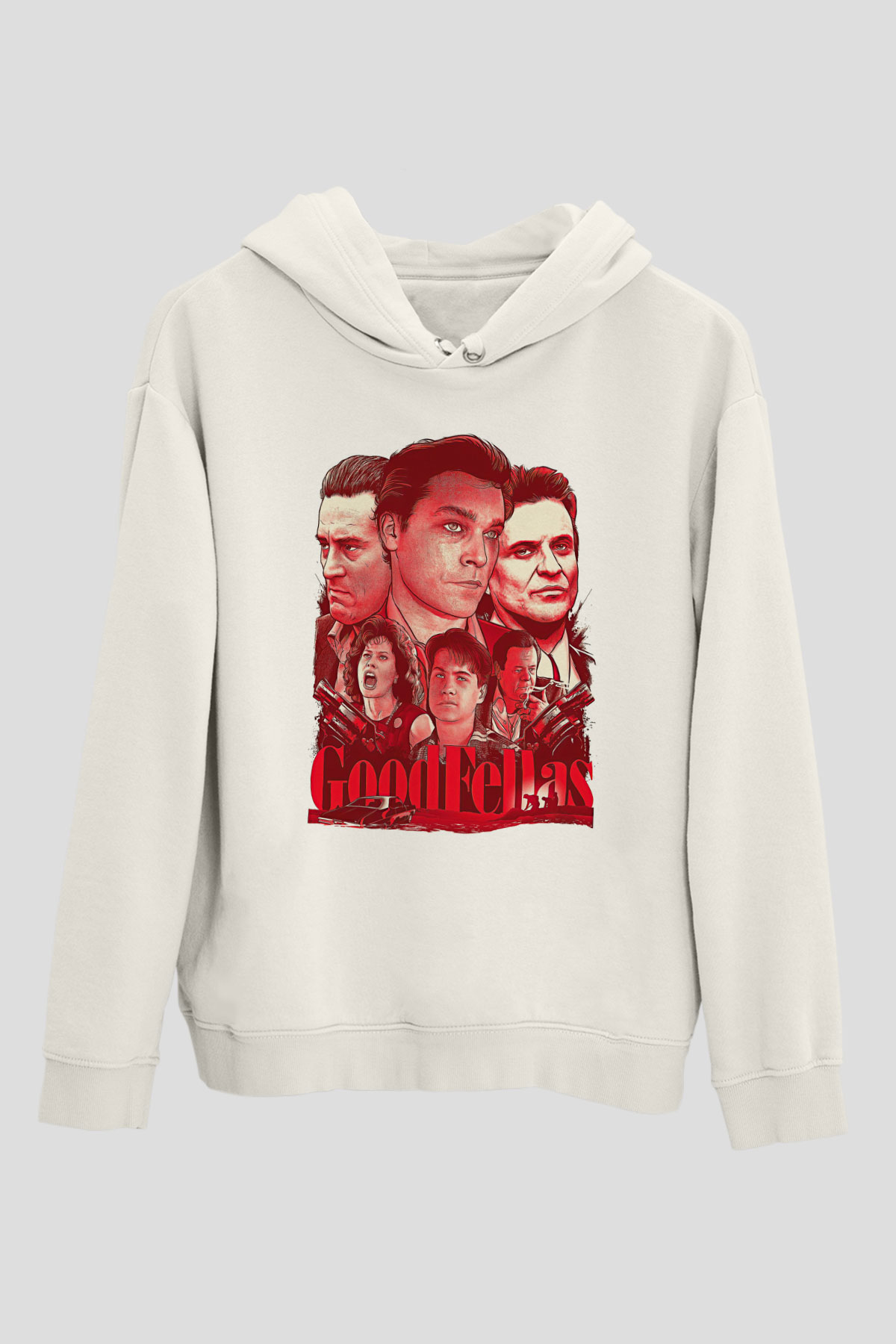 Goodfellas Baskılı Beyaz Unisex Hoodie
